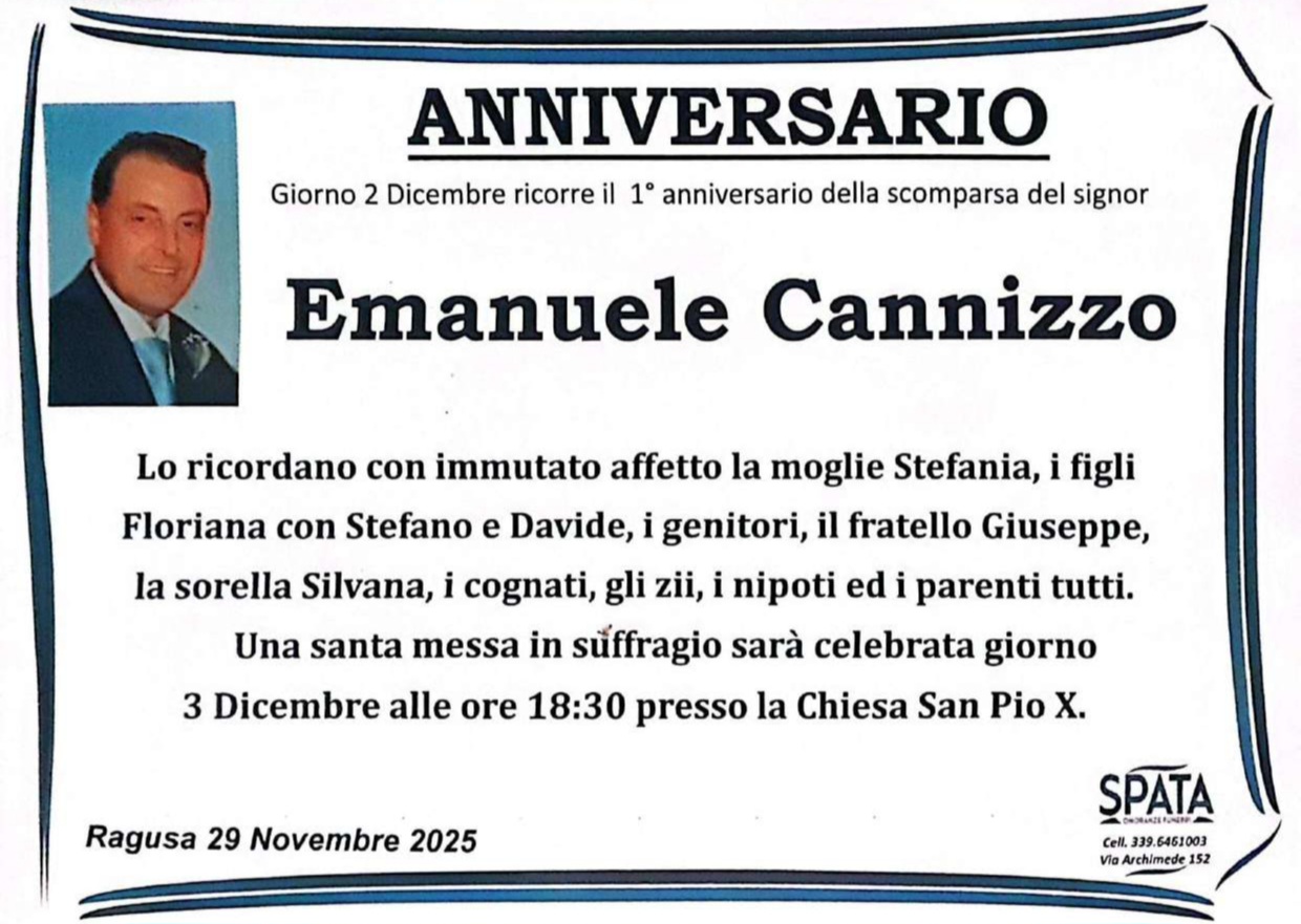 Anniversario: Emanuele Cannizzo