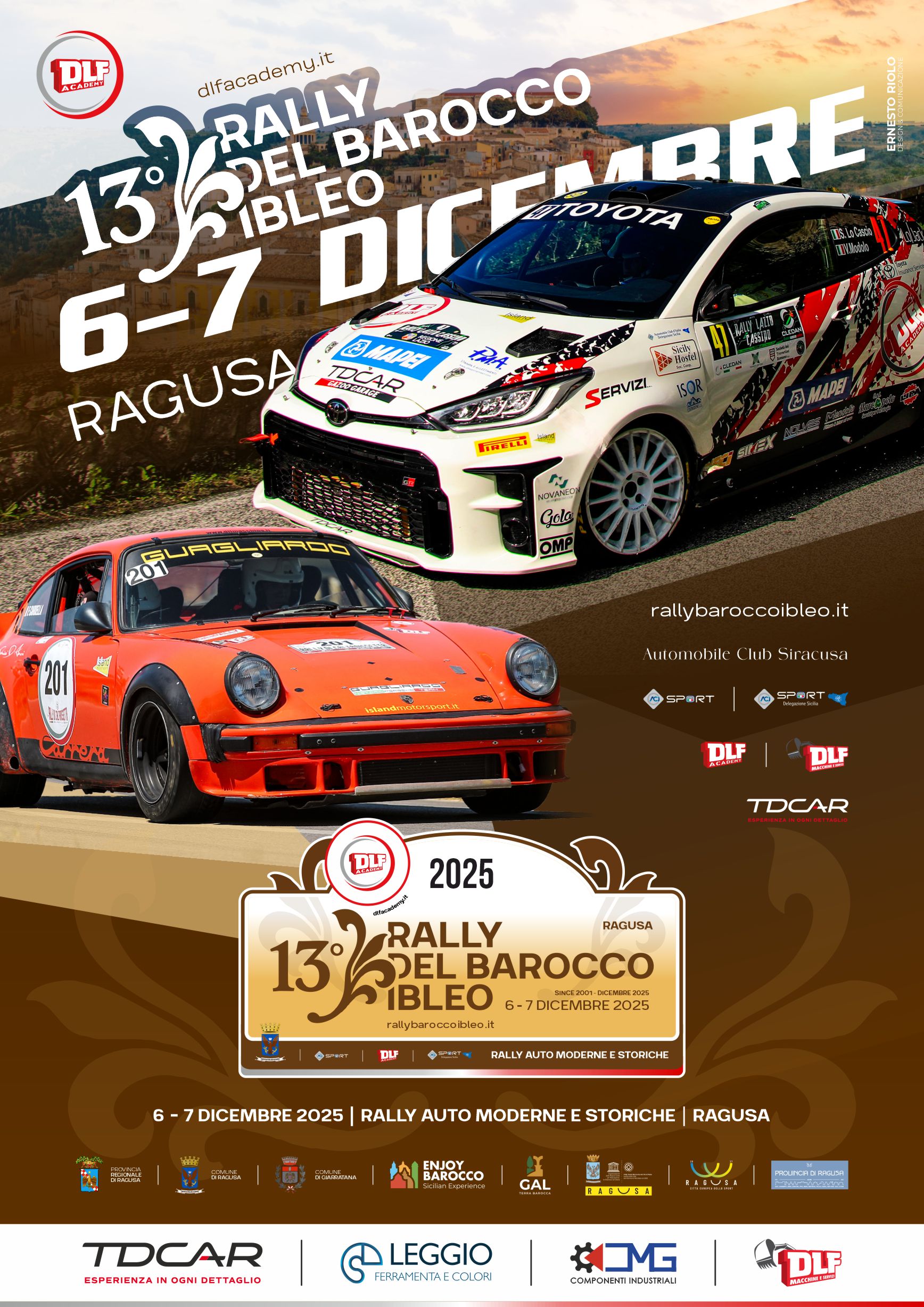 Dopo 14 anni torna il Rally del Barocco Ibleo: il 6 e 7 dicembre Ragusa riaccende i motori