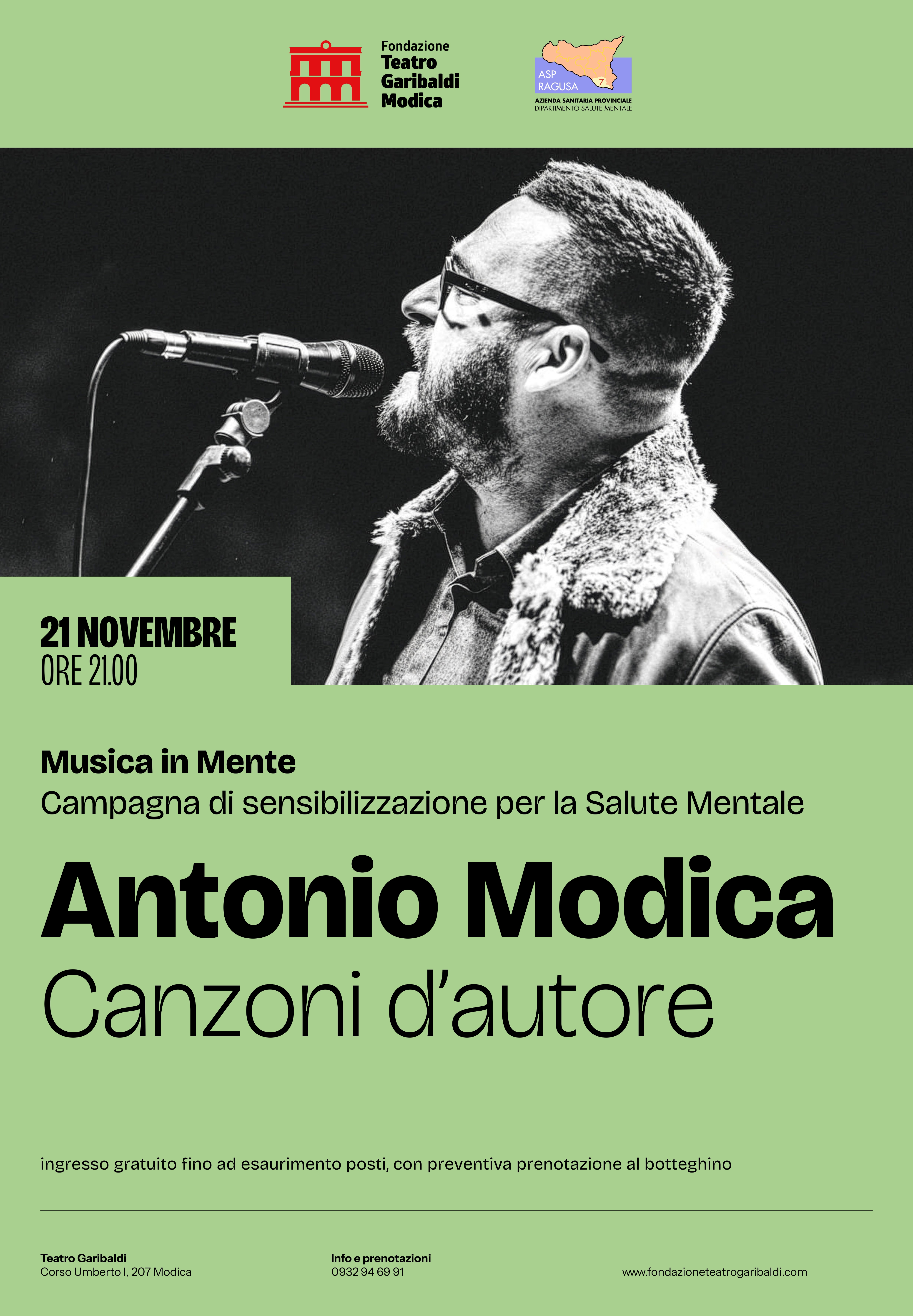 “Canzoni d’autore” per parlare di salute mentale: un concerto per sensibilizzare a Modica