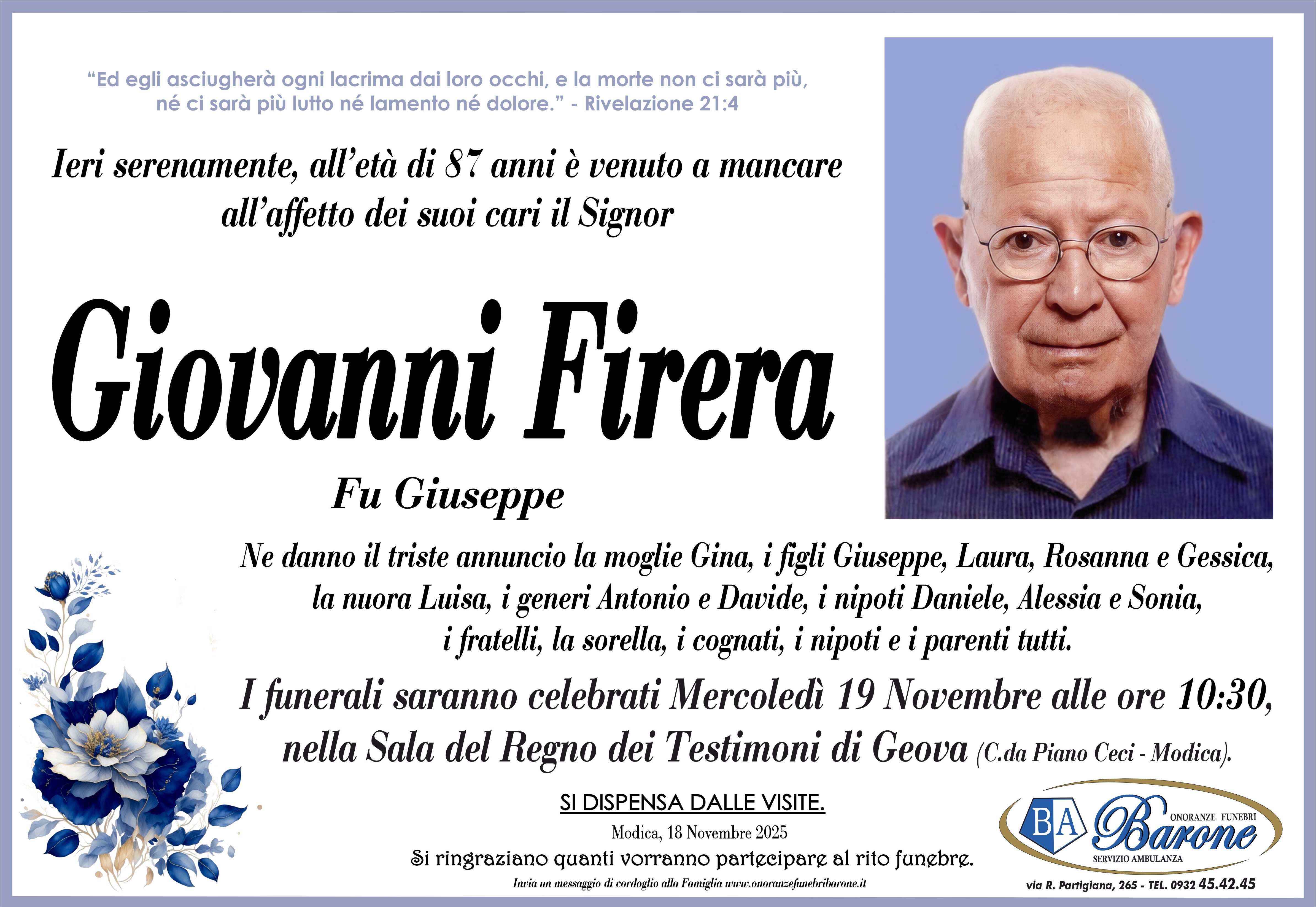 Necrologi: Giovanni Firera