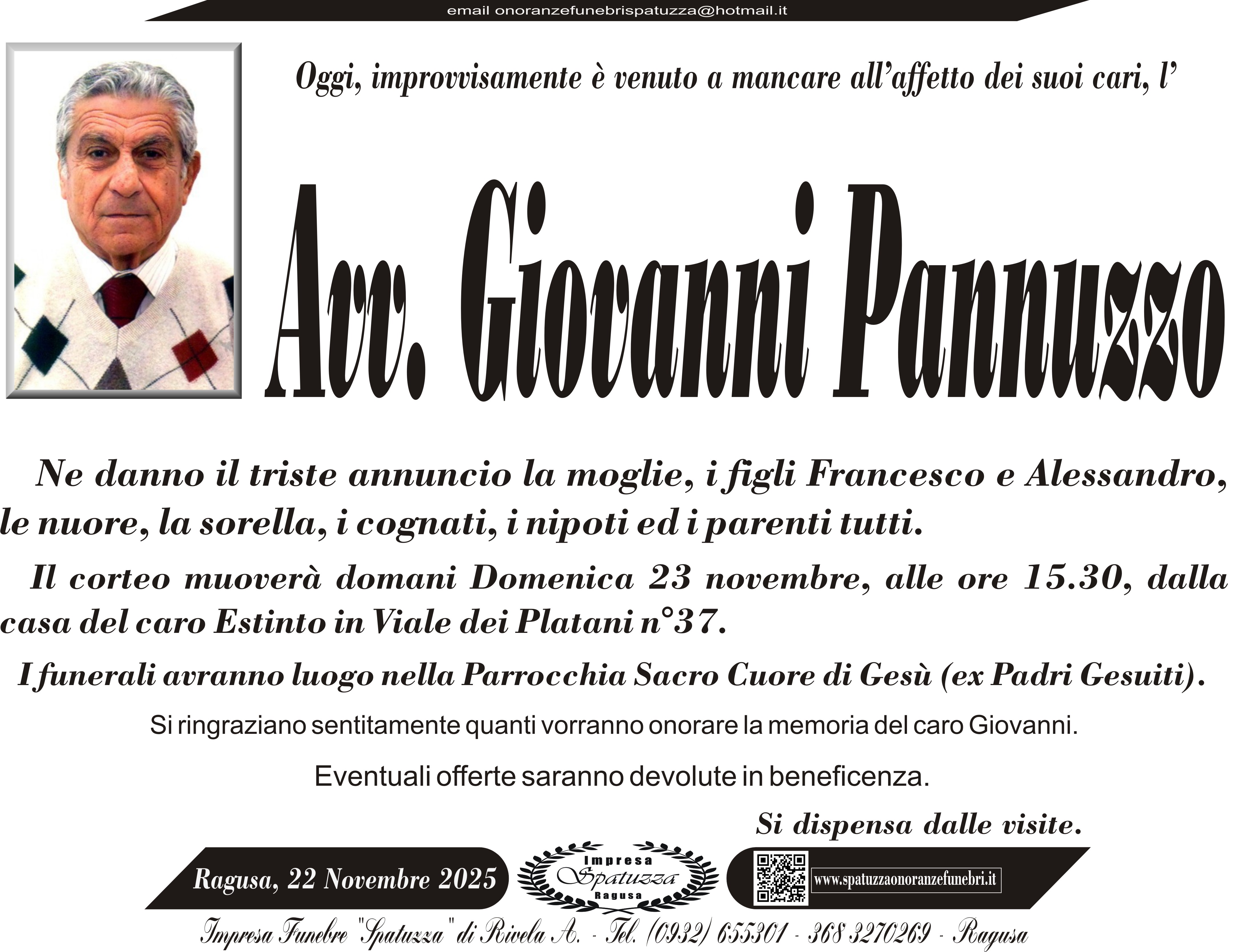 Necrologi: Giovanni Pannuzzo