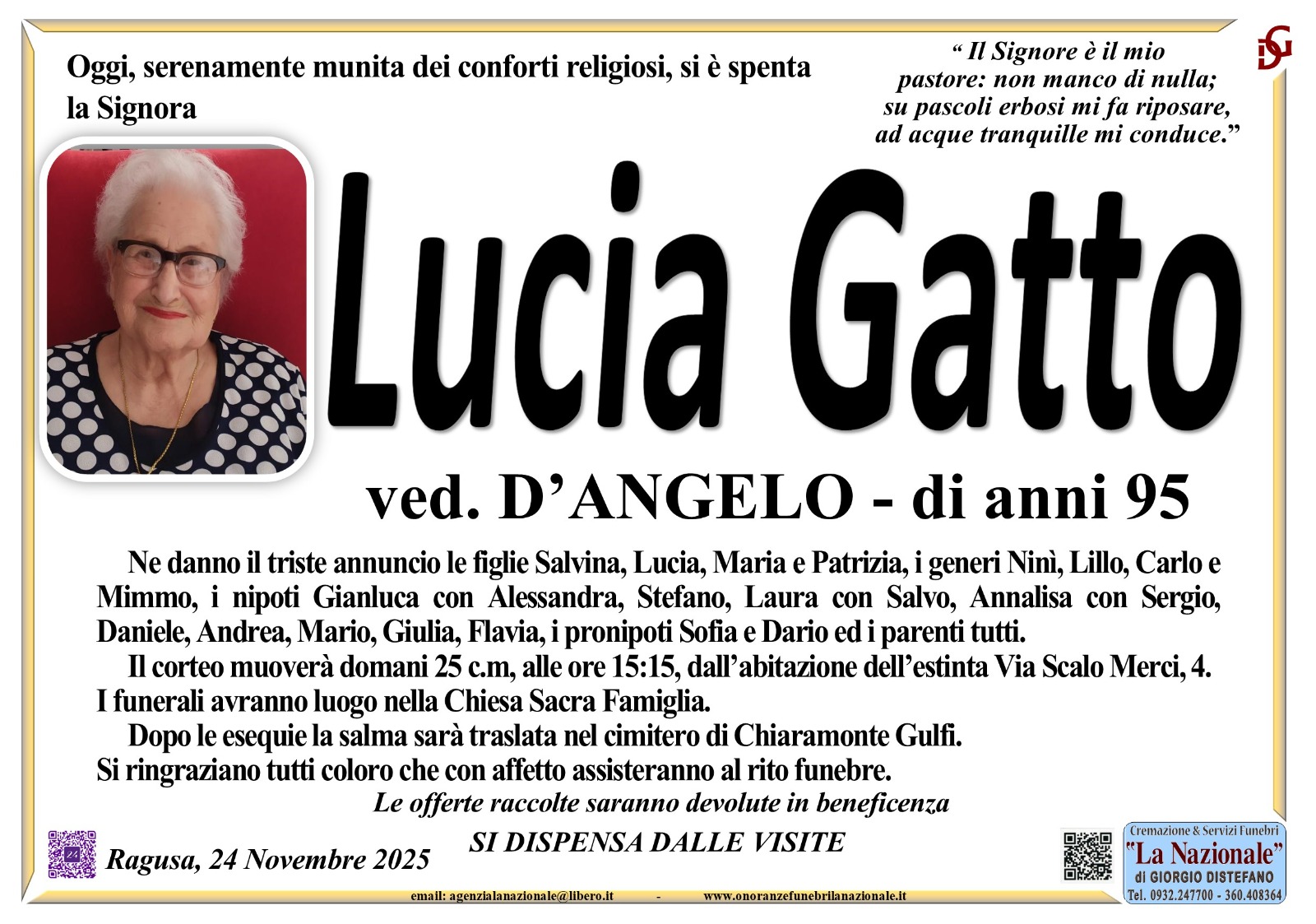 Necrologi: Lucia Gatto