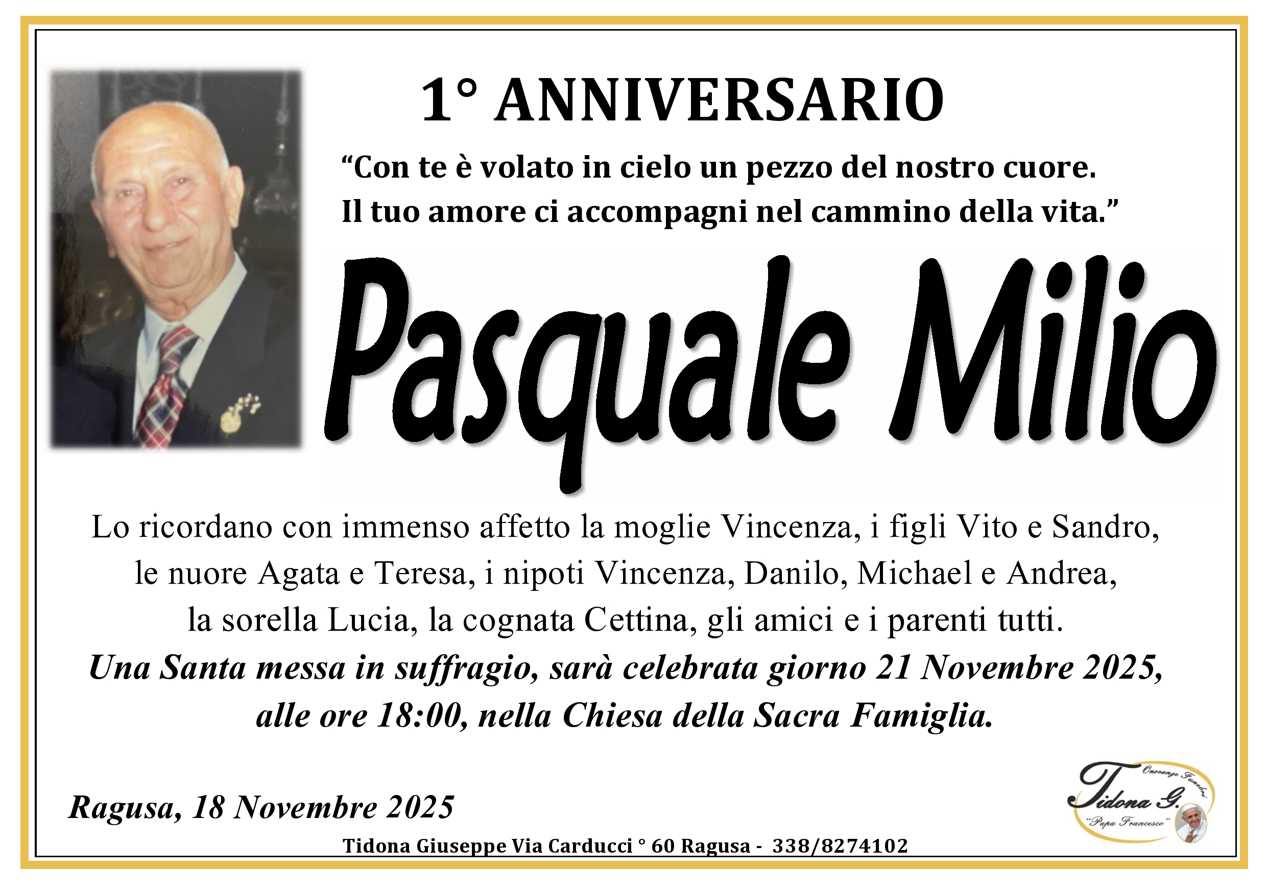 Anniversario: Pasquale Milio