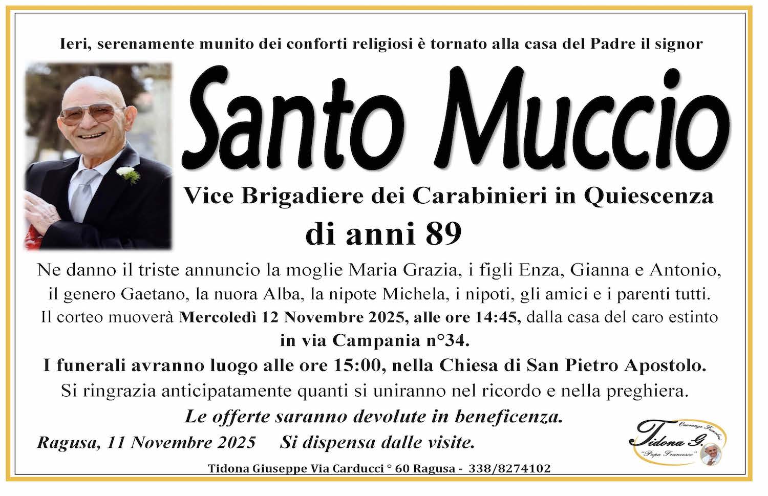 Necrologi: Santo Muccio