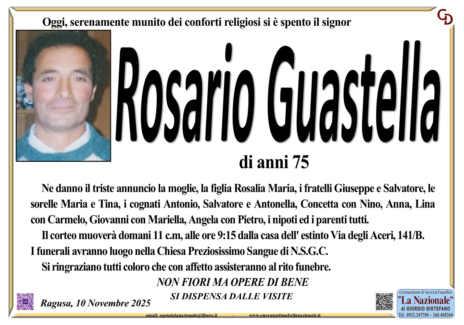 Necrologi: Rosario Guastella