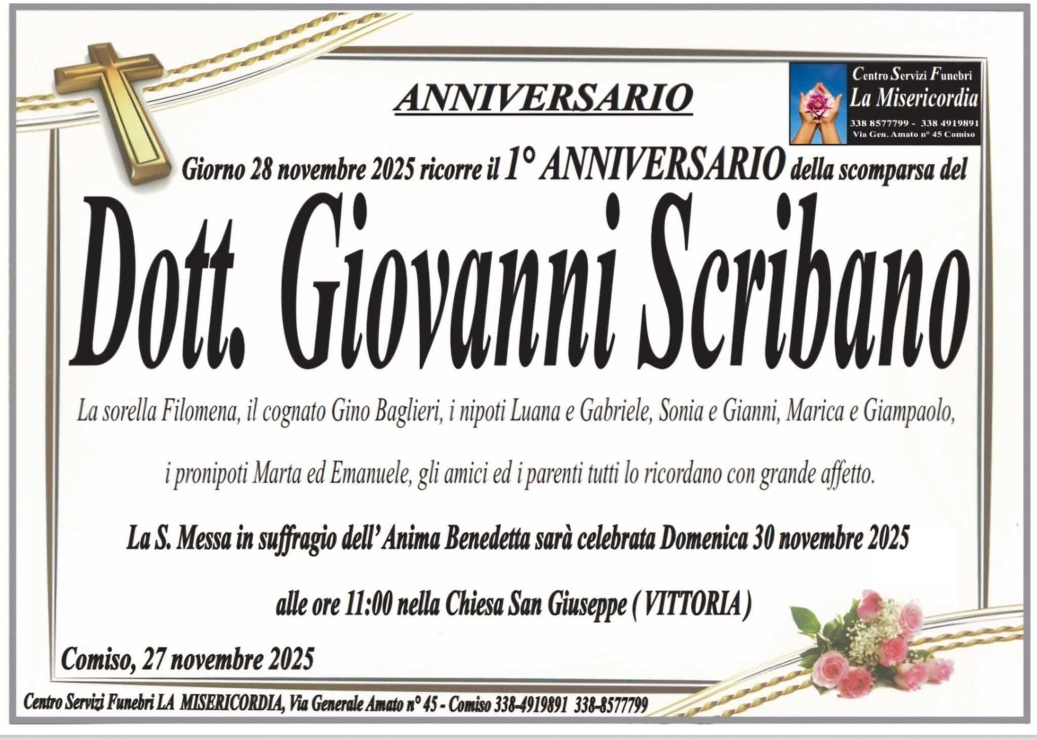 Anniversario: Giovanni Scribano