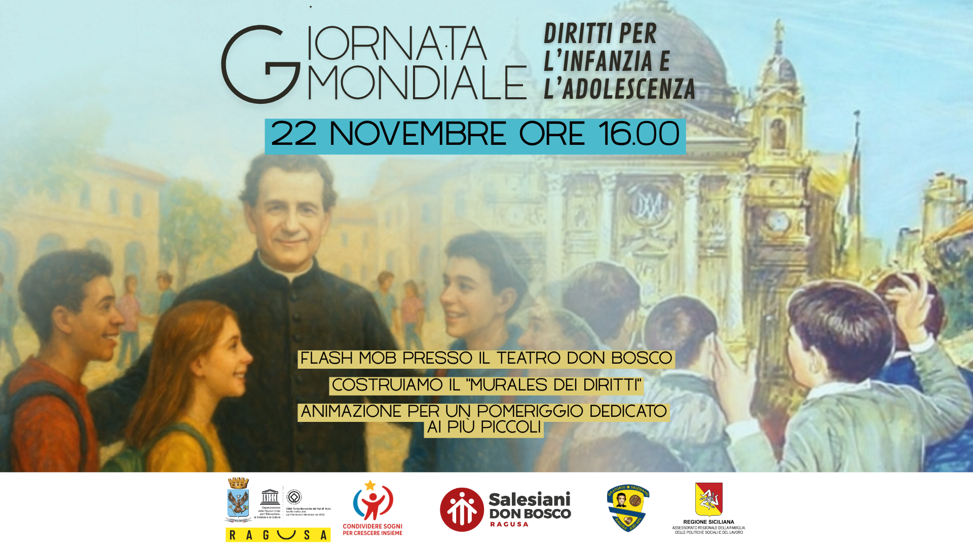 Ragusa, all’Oratorio Salesiano nasce il “Murales dei Diritti”