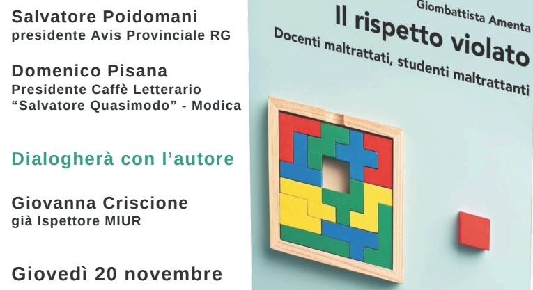 Modica ospita il Prof. Amenta: focus su maltrattamenti e pedagogia del rispetto