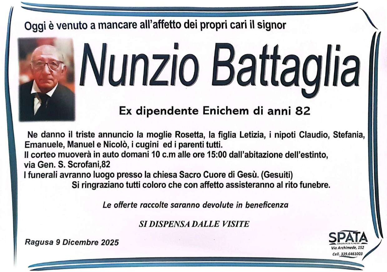 Necrologi: Nunzio Battaglia