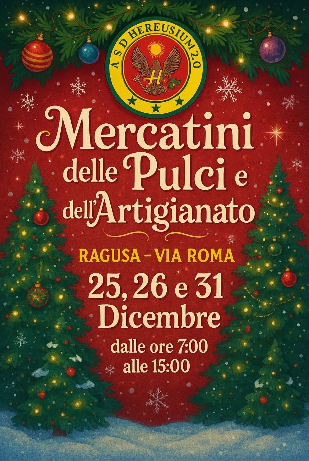 Vintage e creatività nel cuore di Ragusa: tre giorni di mercatini natalizi in via Roma