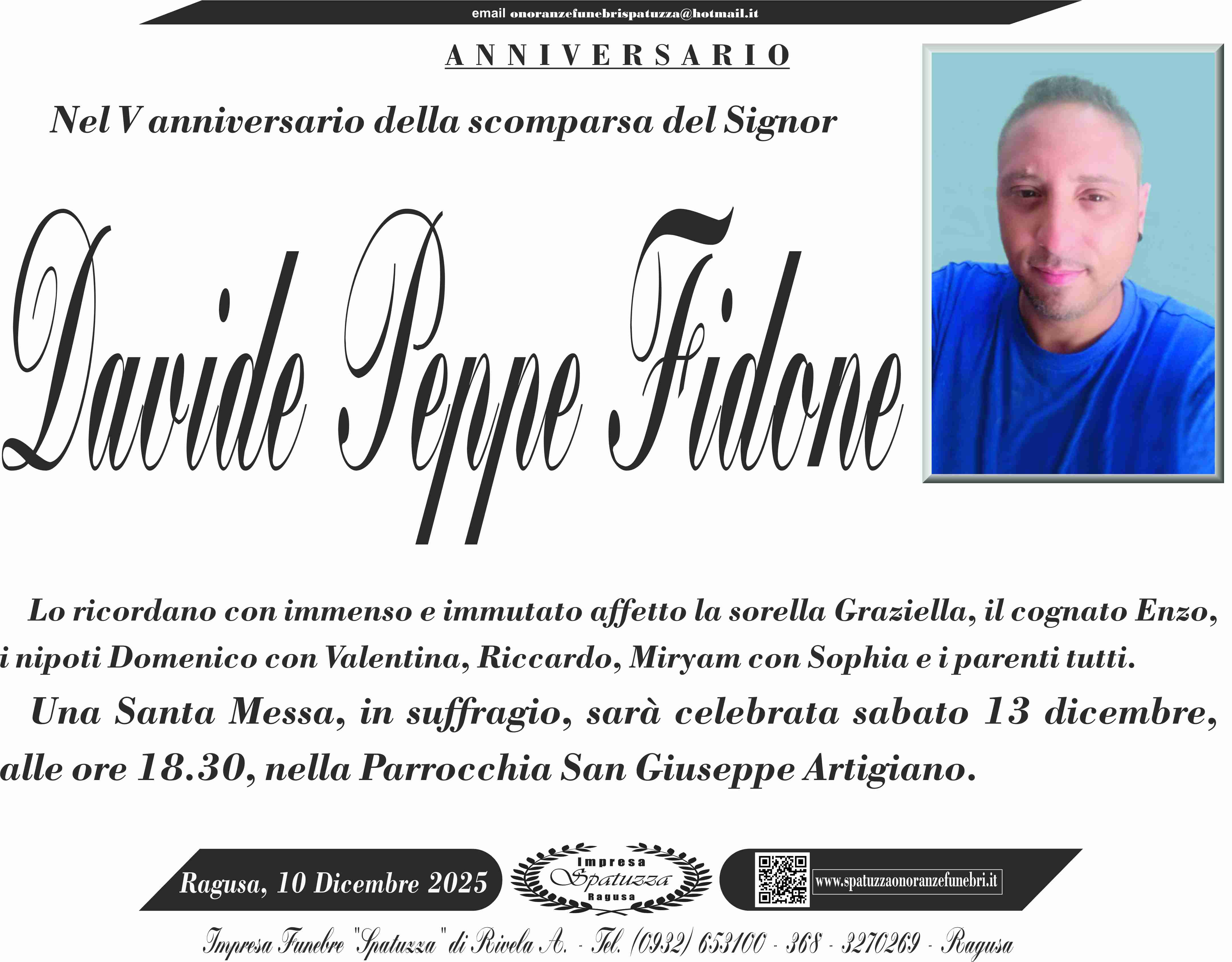 Anniversario: Davide Peppe Fidone
