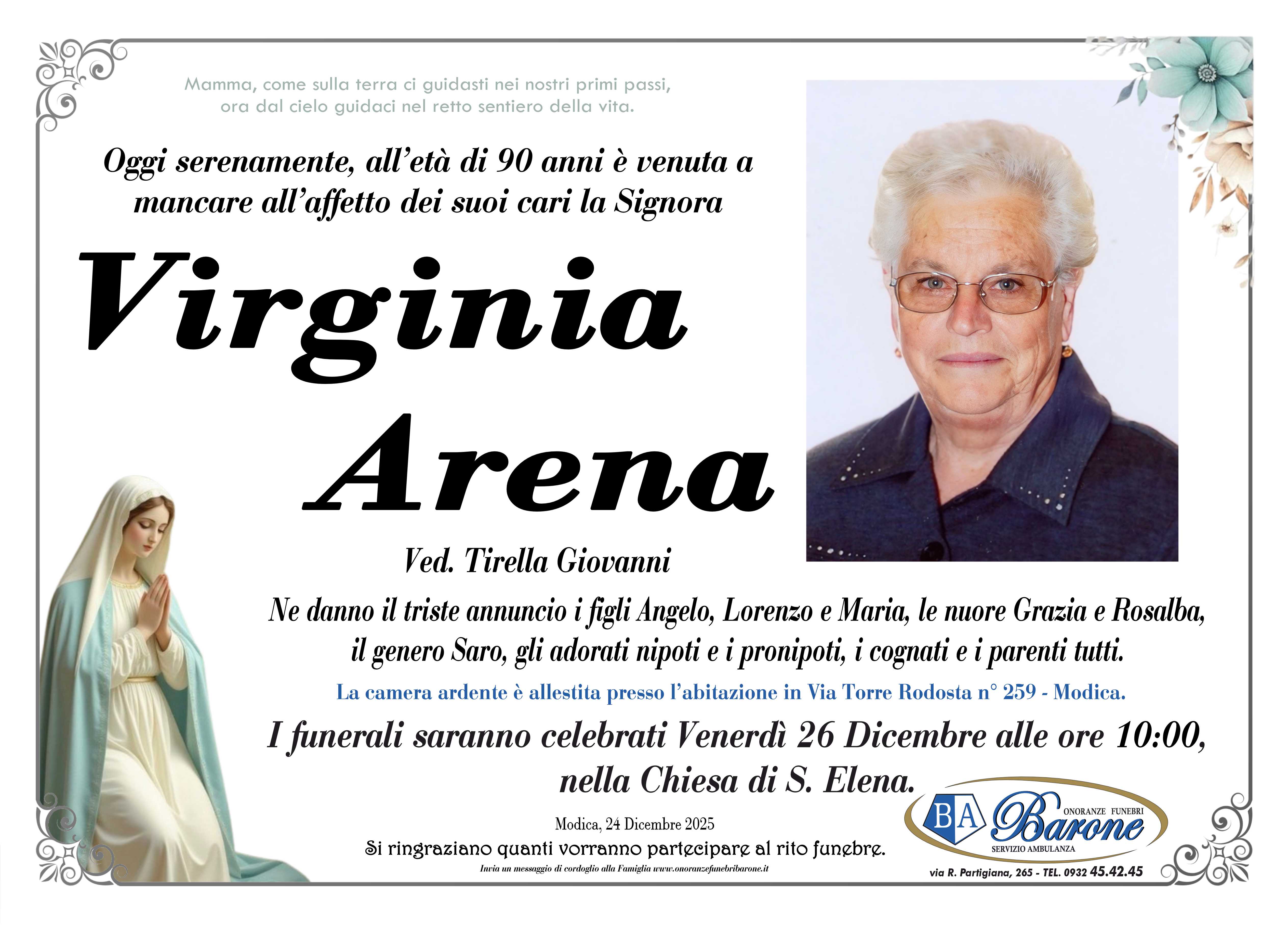 Necrologi: Virginia Arena