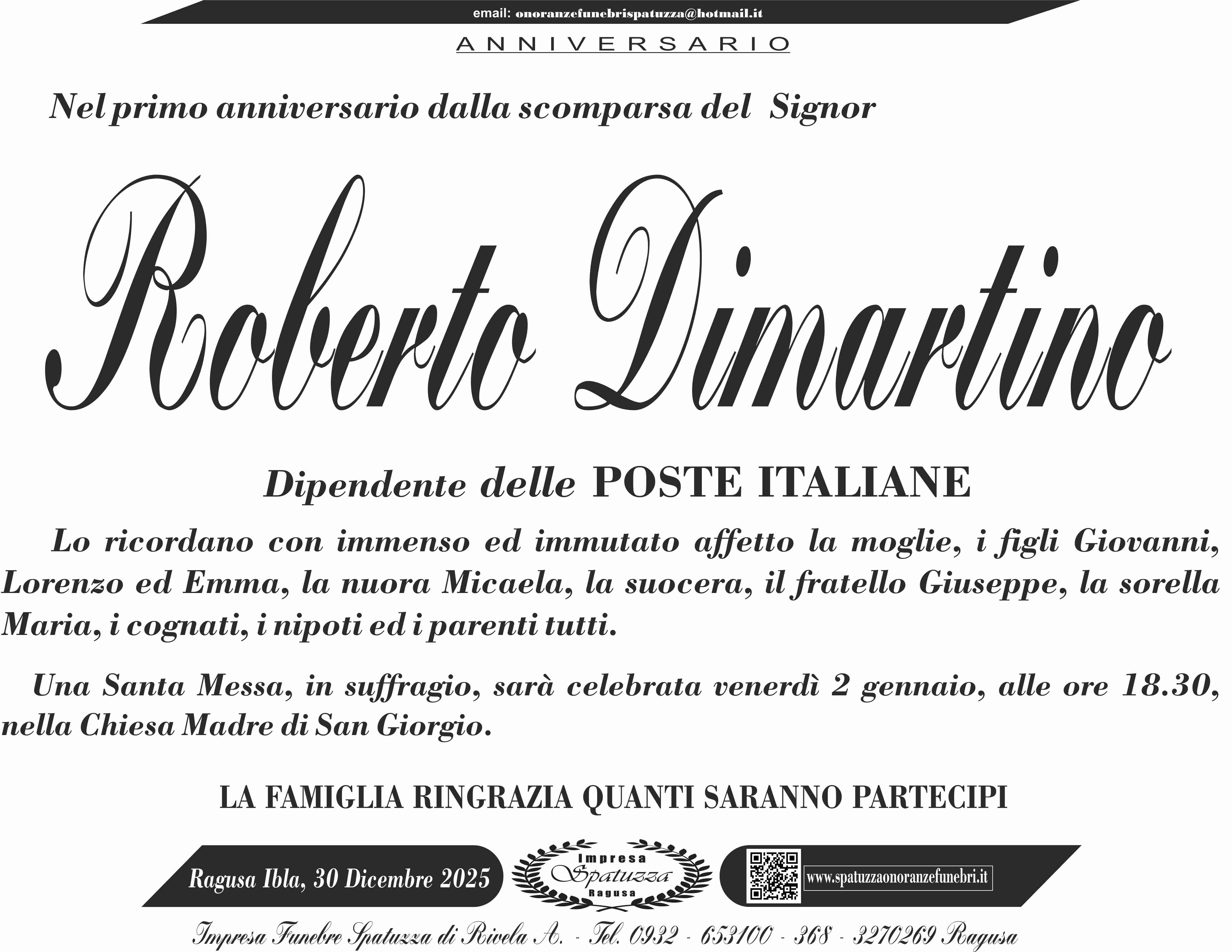 Anniversario: Roberto Dimartino