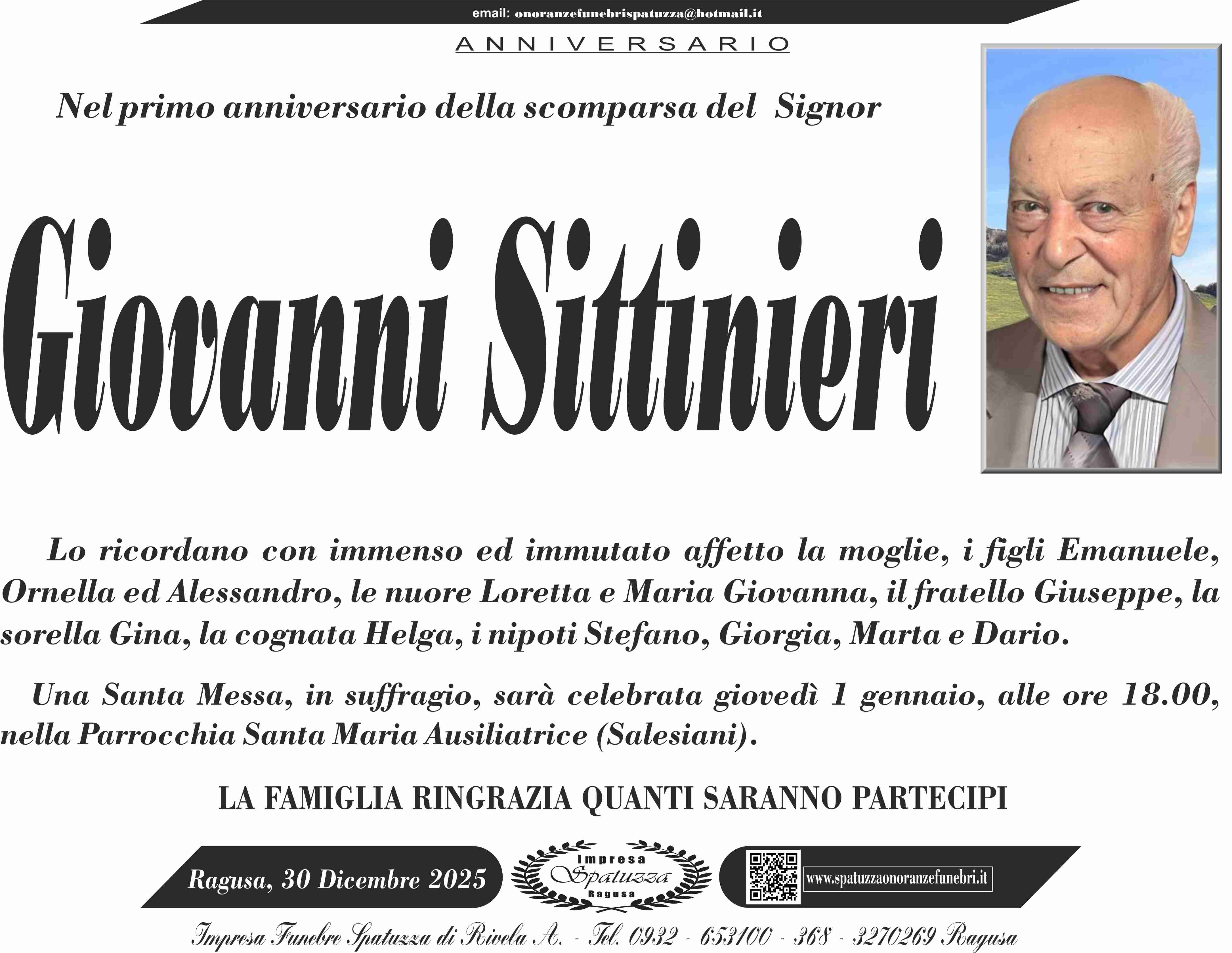 Anniversario: Giovanni Sittinieri