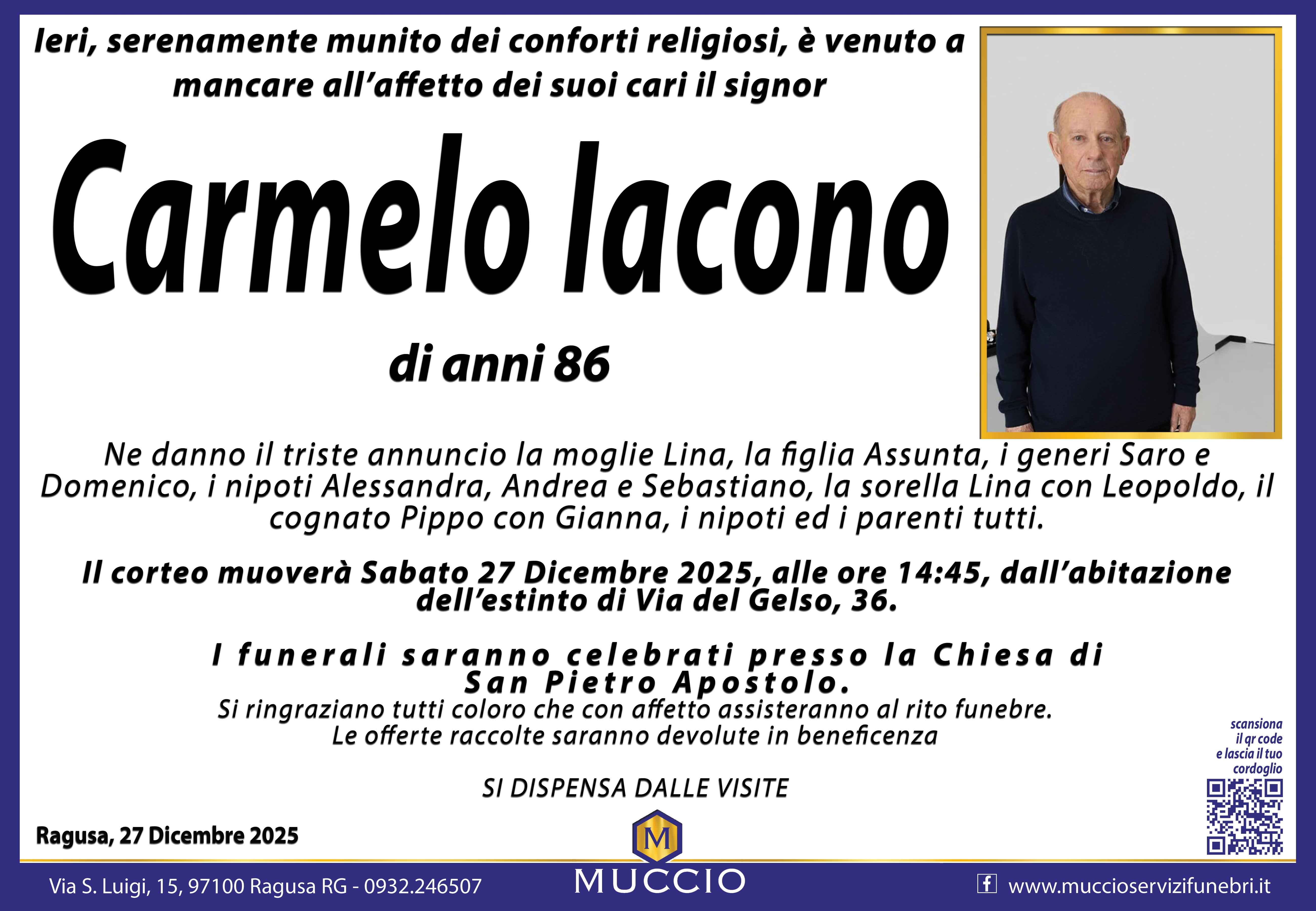 Necrologi: Carmelo Iacono