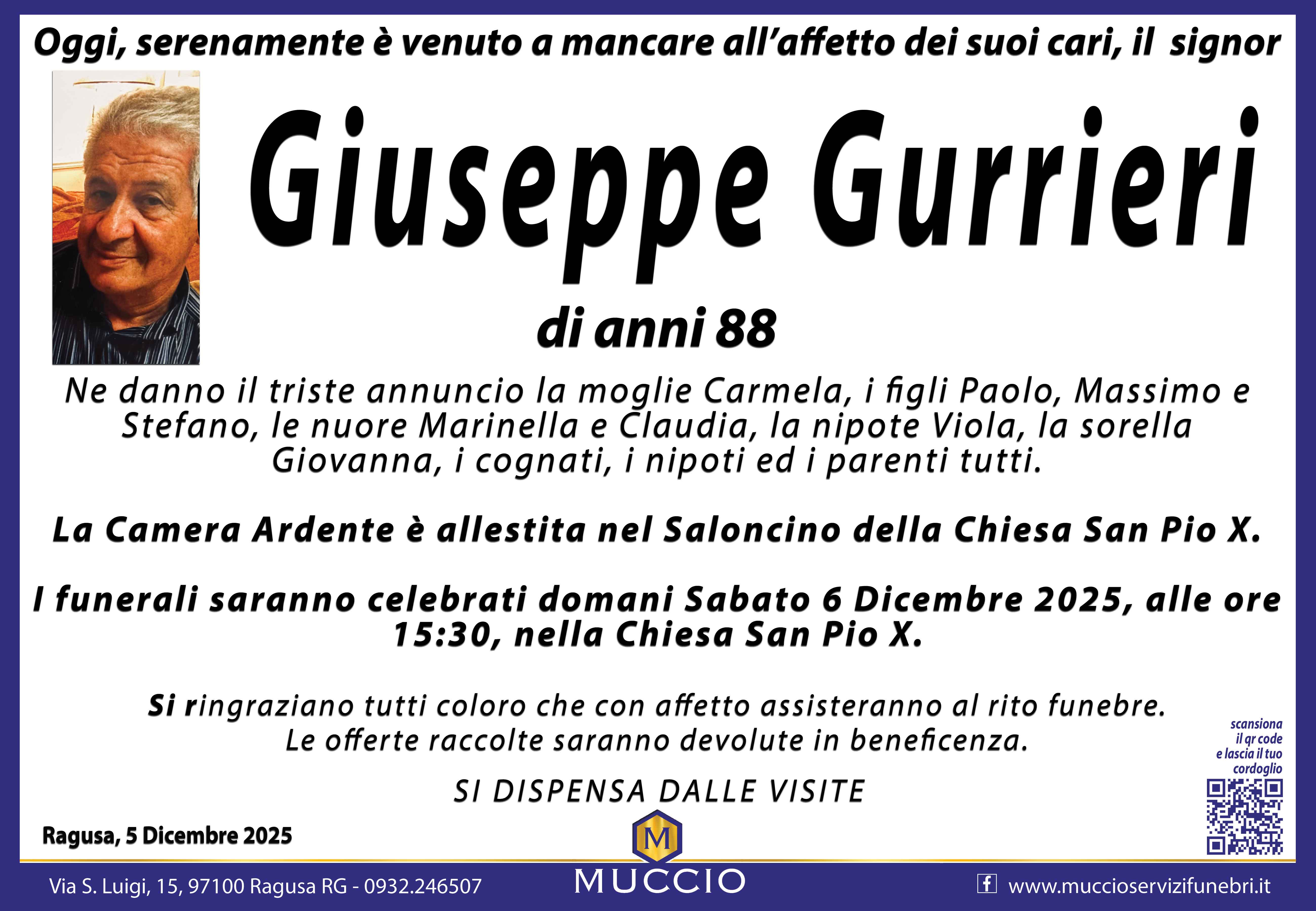 Necrologi: Giuseppe Gurrieri