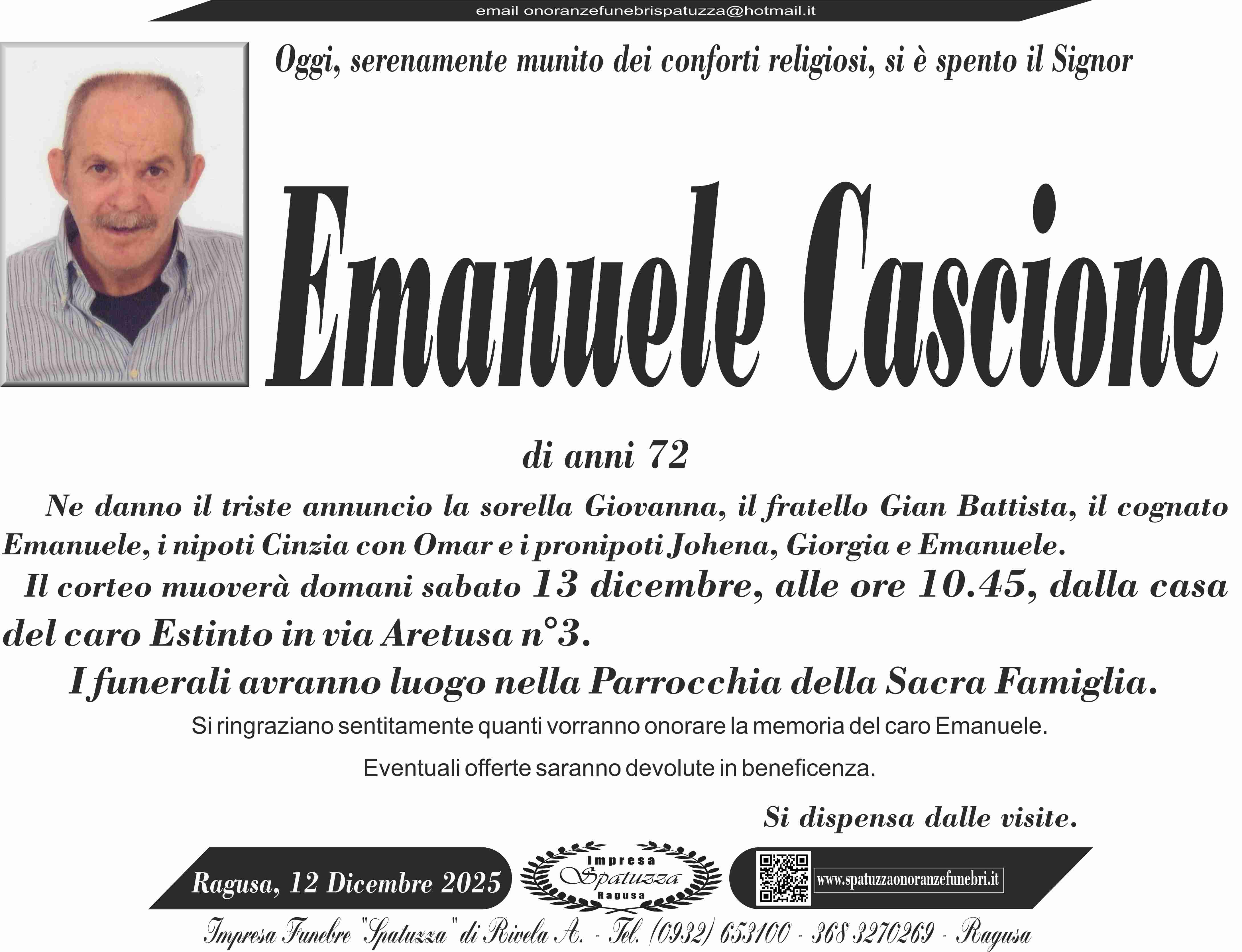 Necrologi: Emanuele Criscione