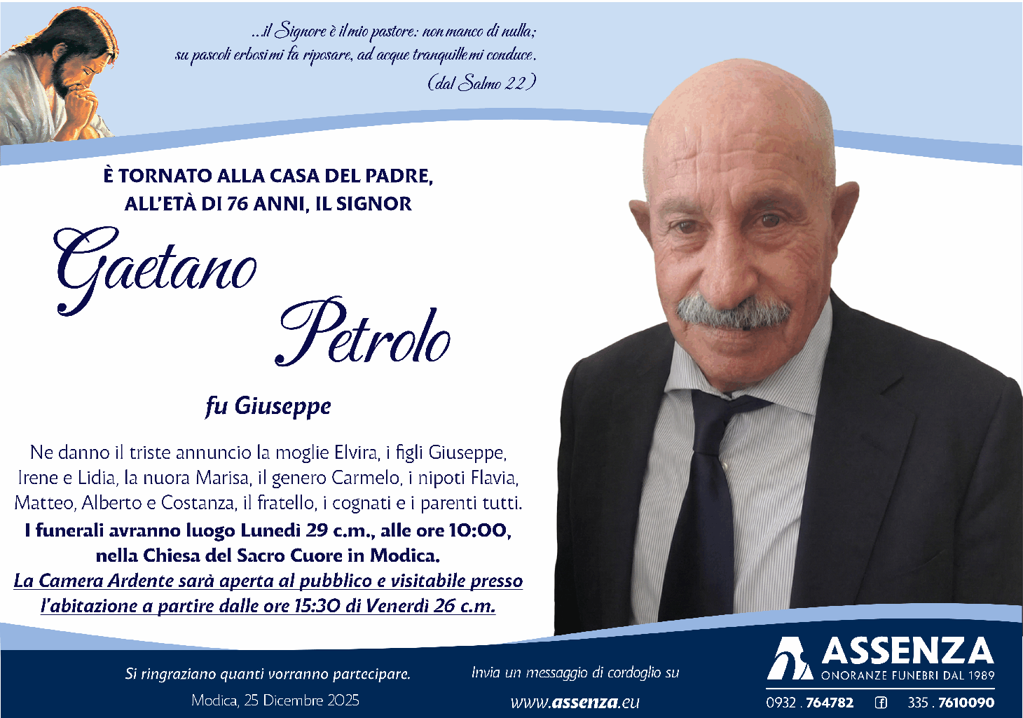 Necrologi: Gaetano Petrolo