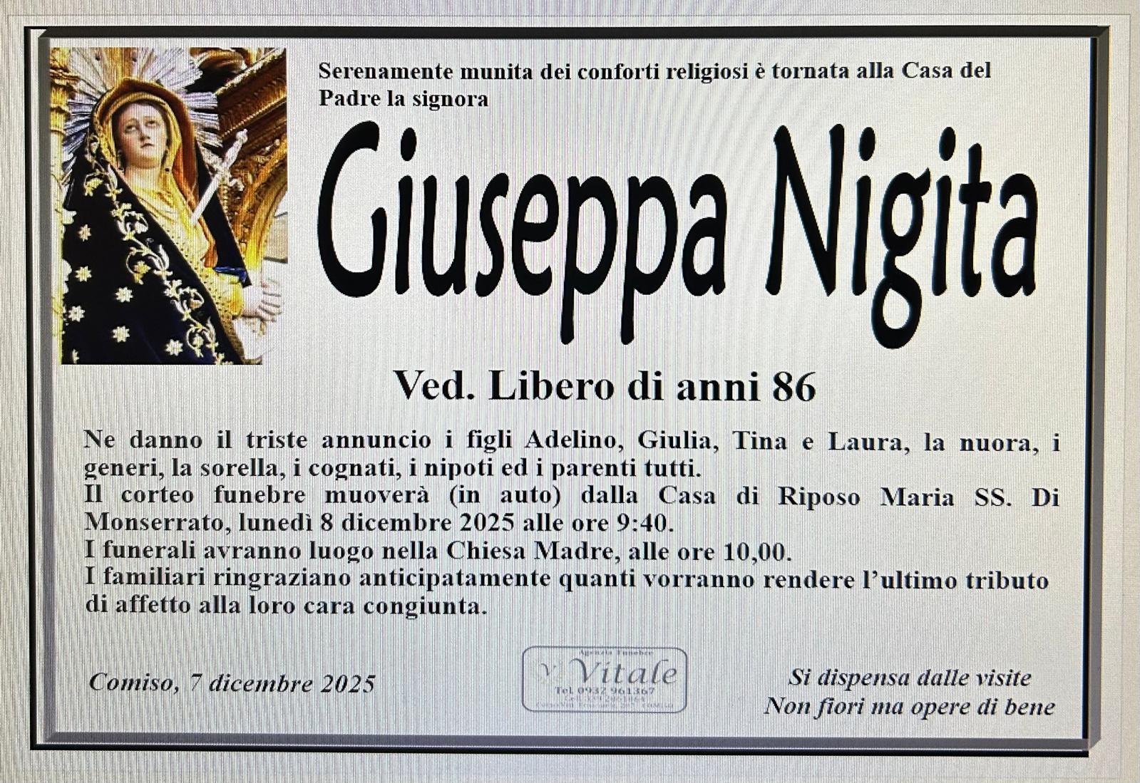 Necrologi: Giuseppa Nigita