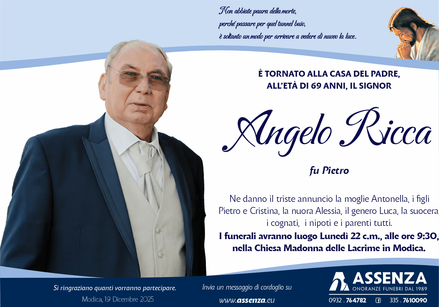 Necrologi: Angelo Ricca