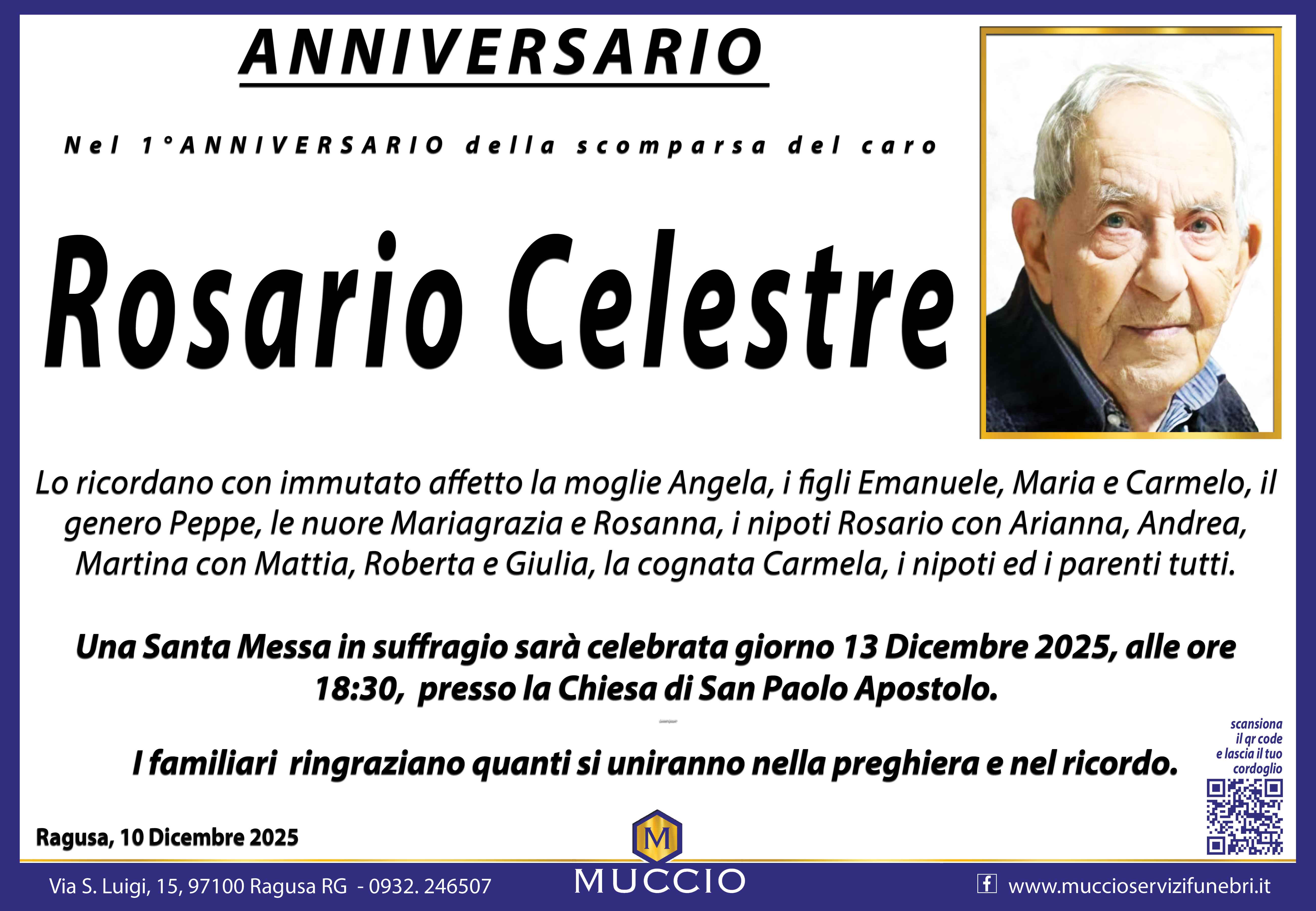 Anniversario: Rosario Celestre