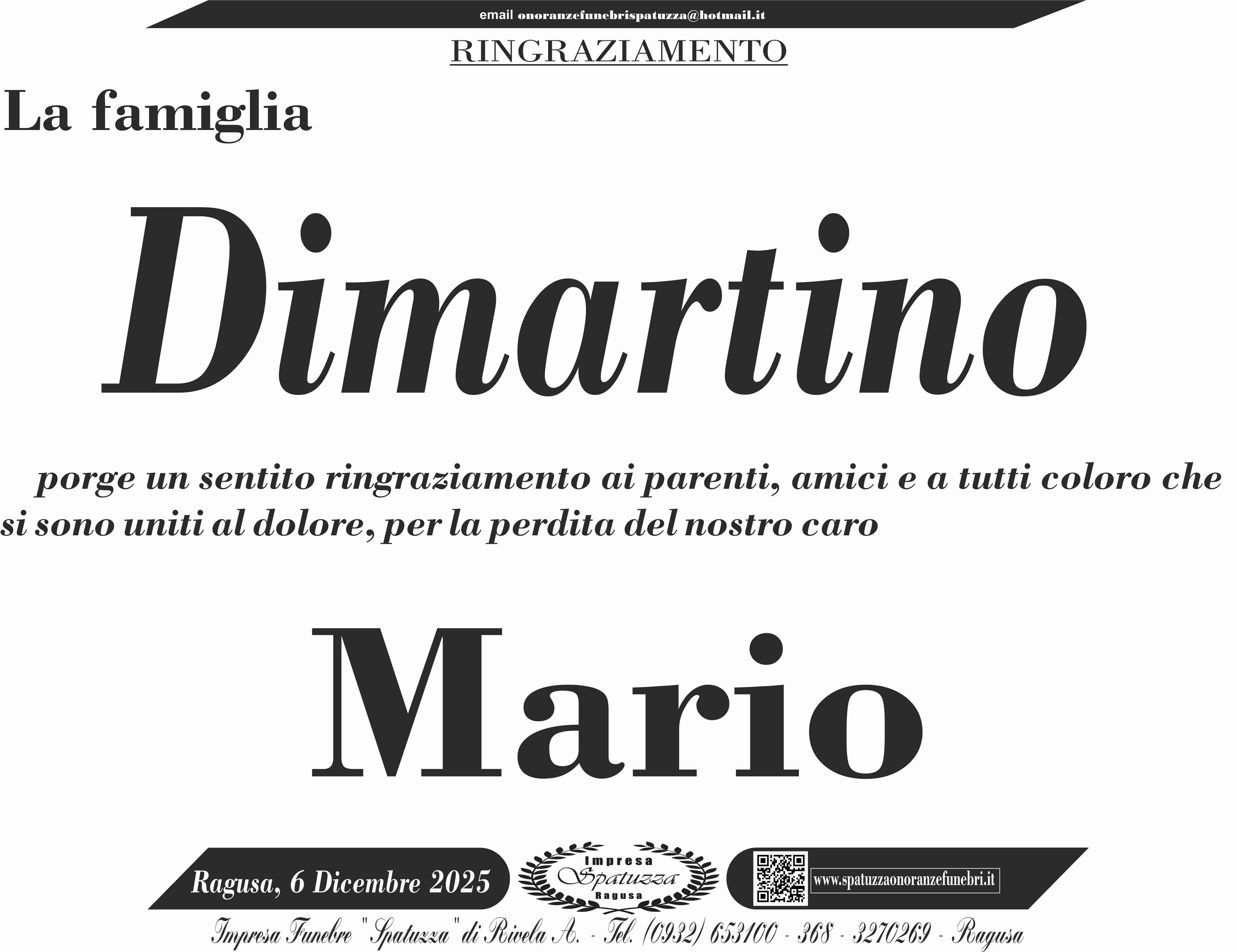 Ringraziamento: famiglia Dimartino