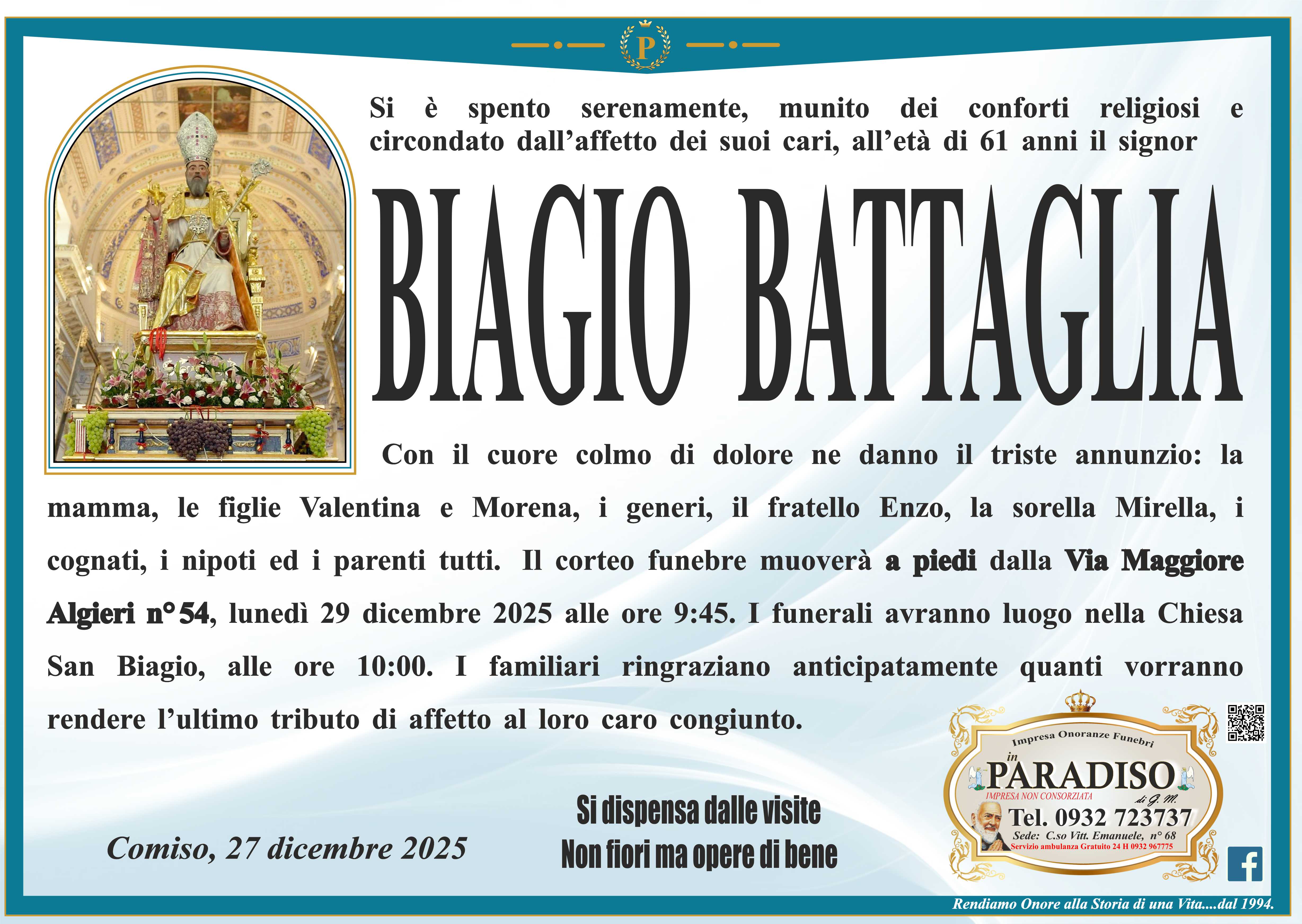Necrologi: Biagio Battaglia
