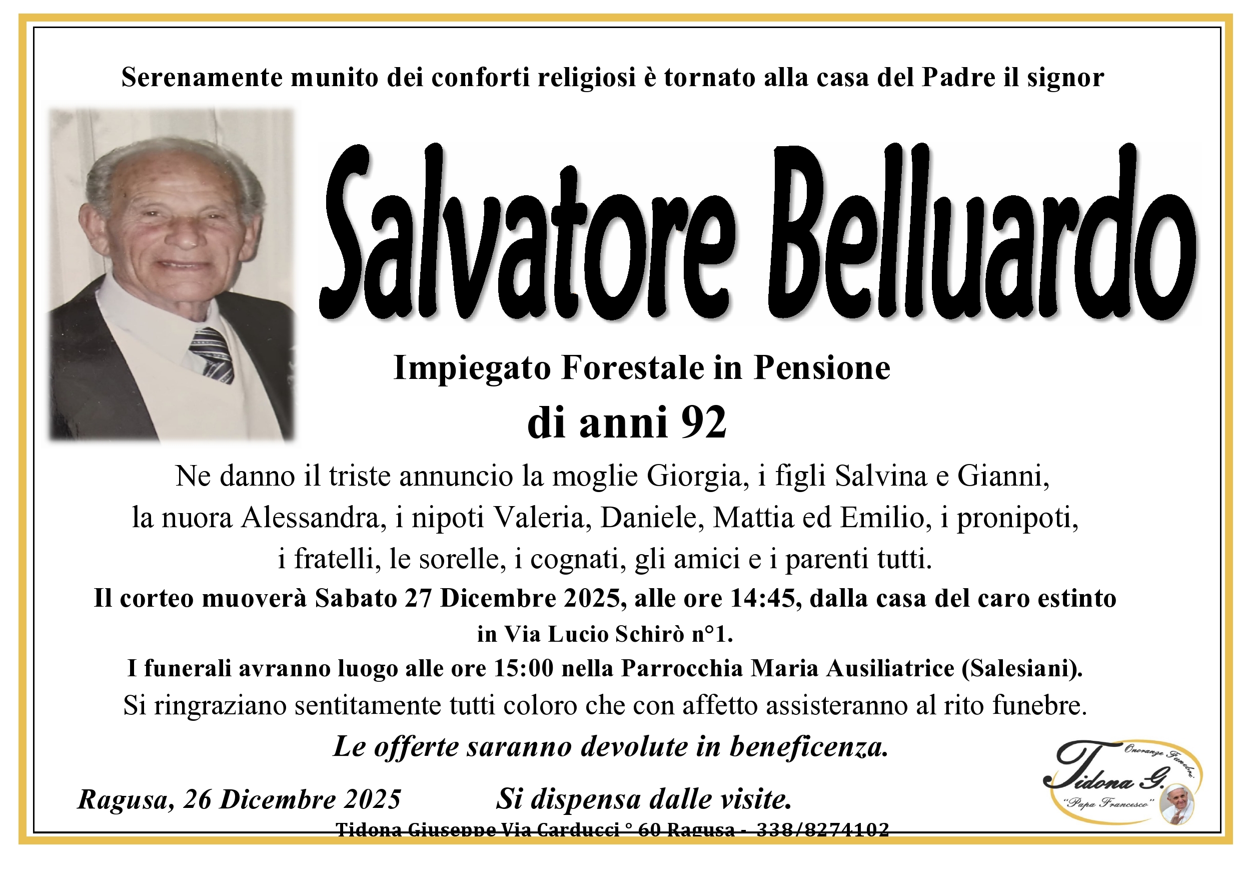 Necrologi: Salvatore Belluardo