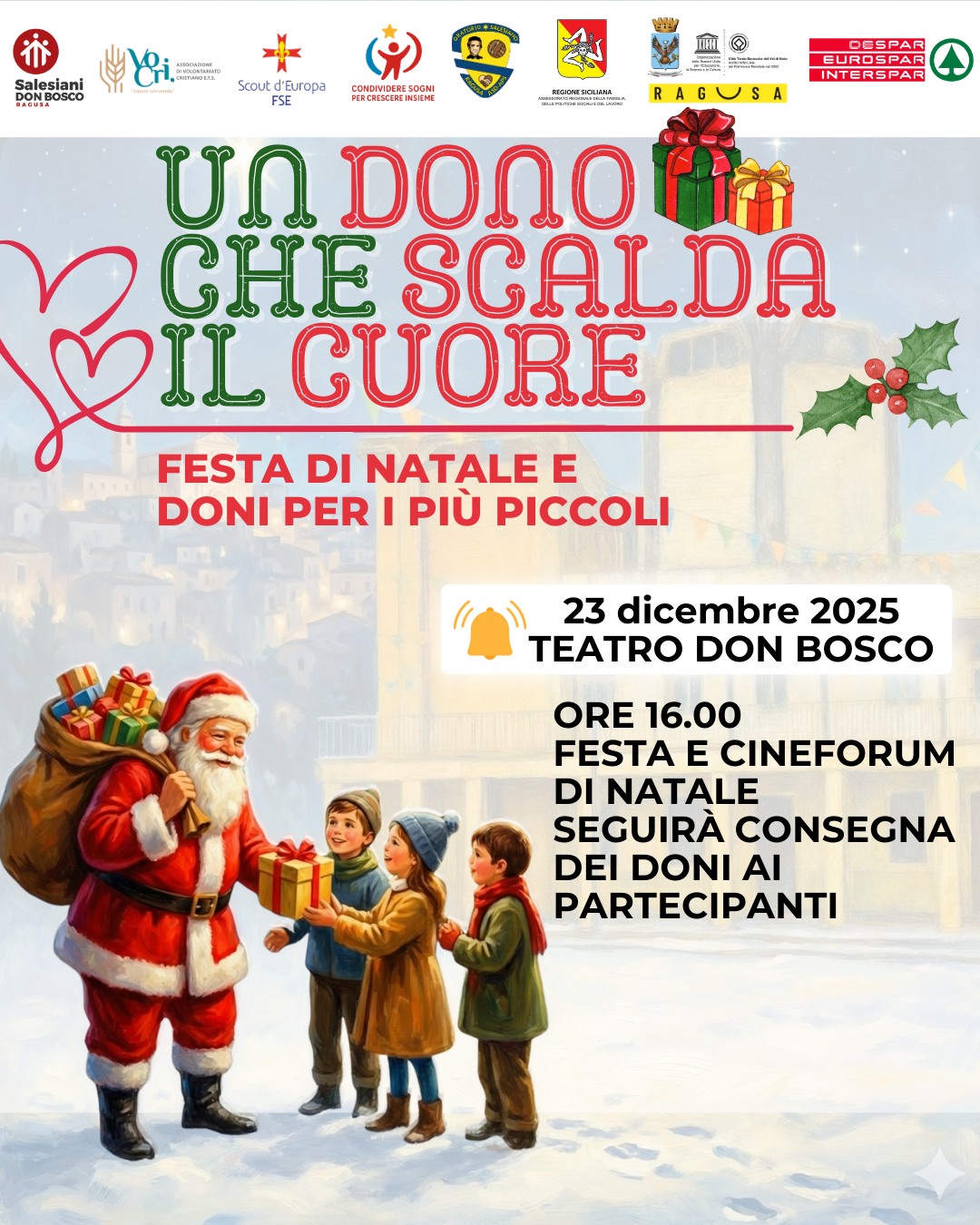 “Un dono che scalda il cuore”, a Ragusa un Natale di condivisione e speranza ai Salesiani