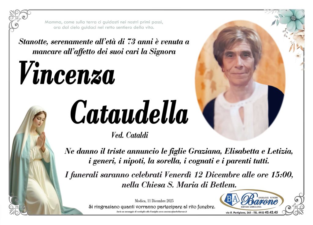 Necrologi: Vincenza Cataudella