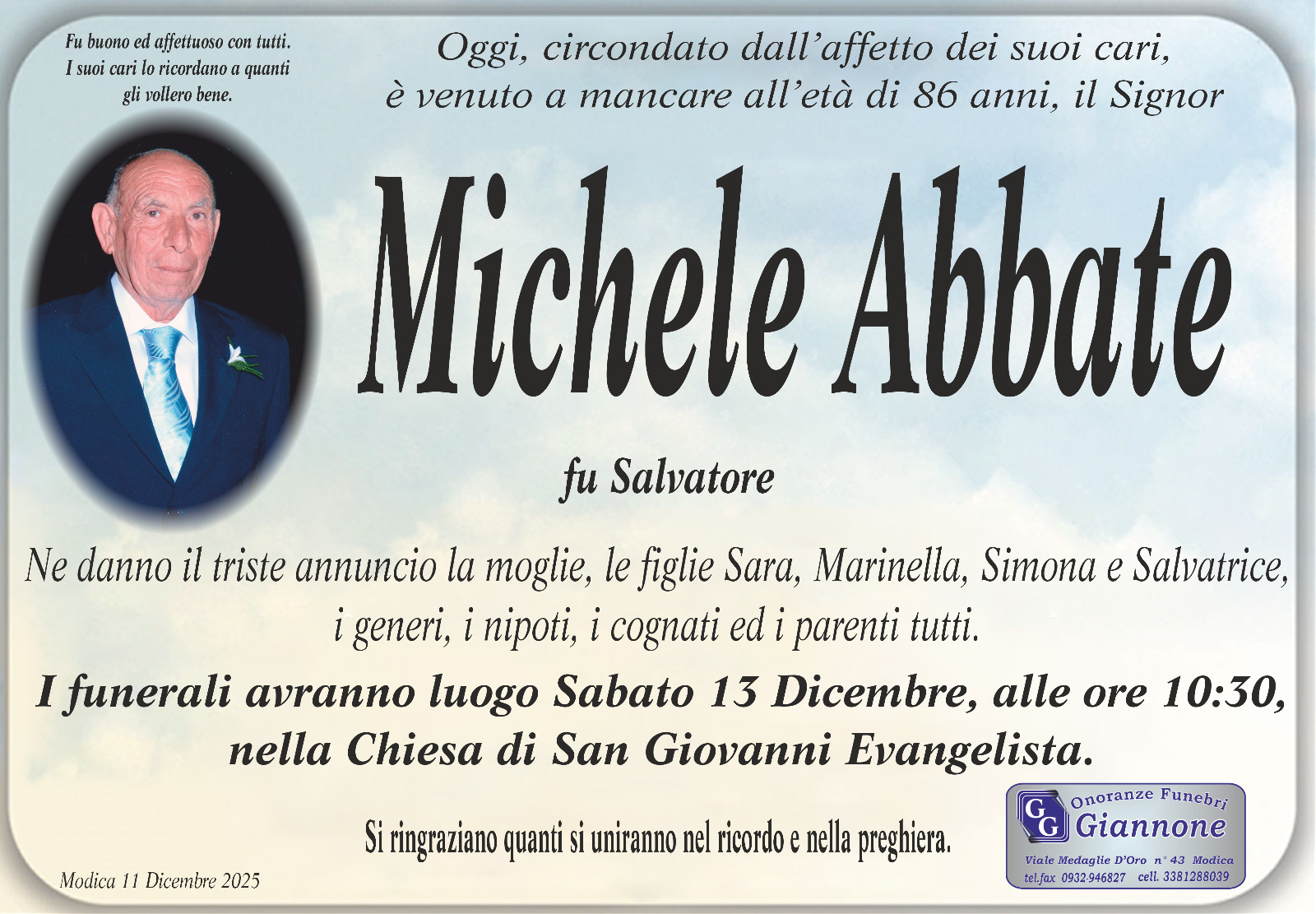 Necrologi: Michele Abbate