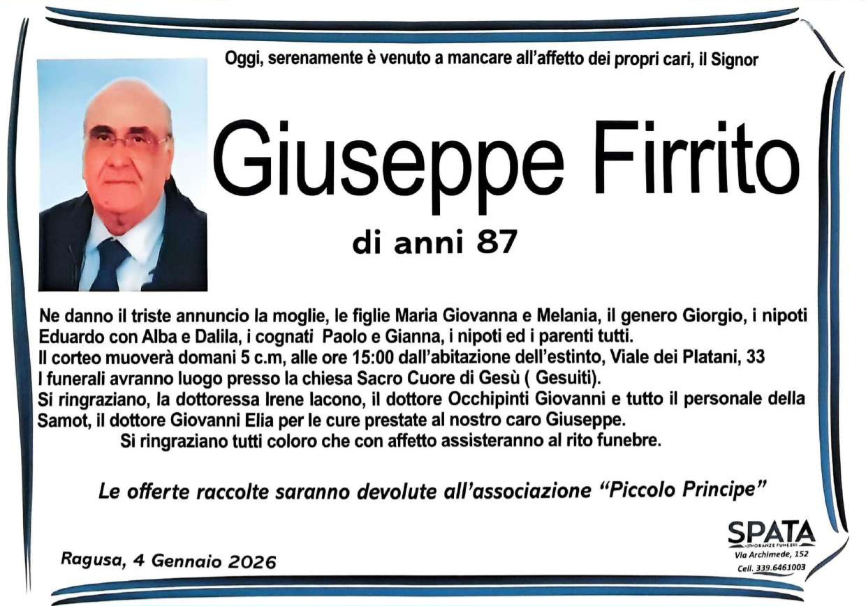 Necrologi: Giovanni Firrito