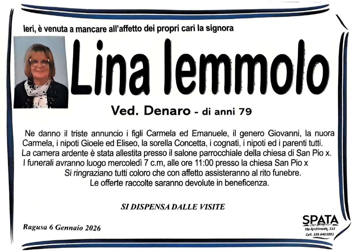 Necrologi: Lina Iemmolo