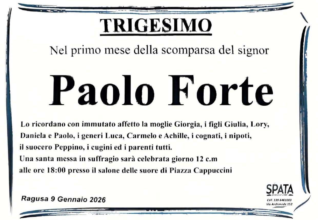 Trigesimo: Paolo Forte