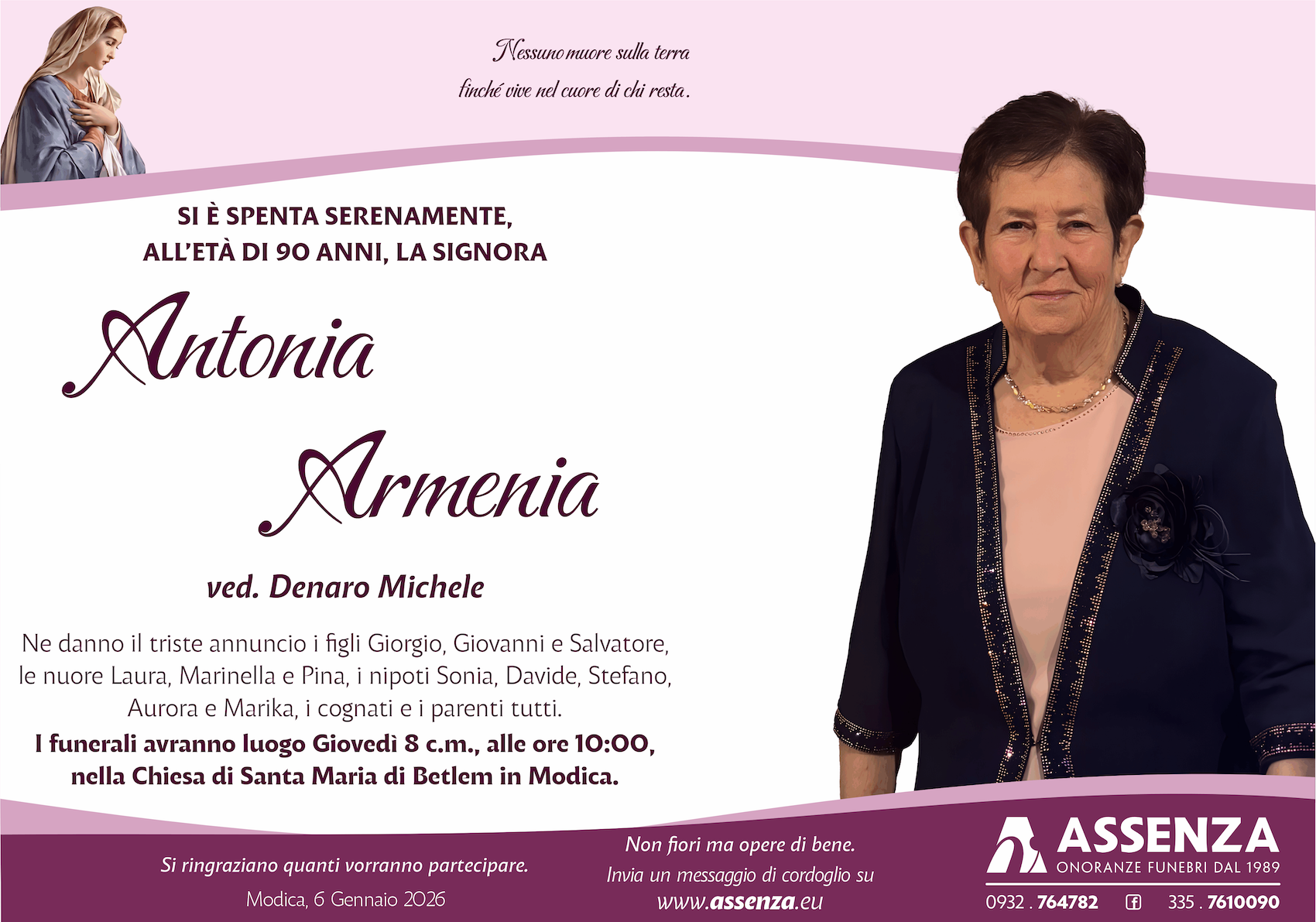 Necrologi: Antonio Armenia