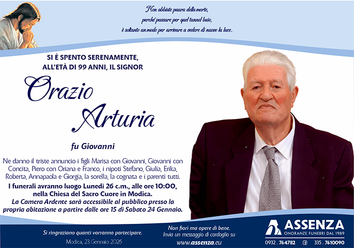 Necrologi: Orazio Arturia