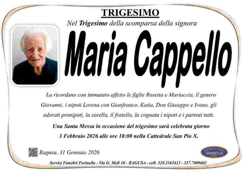 Trigesimo: Maria Cappello