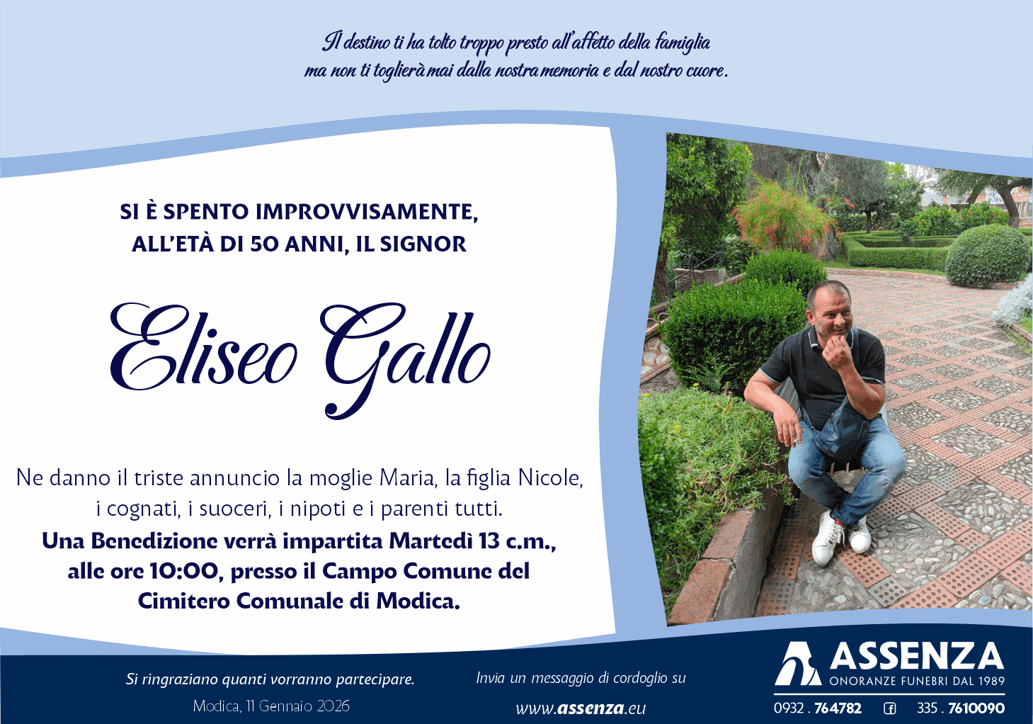 Necrologi: Eliseo Gallo