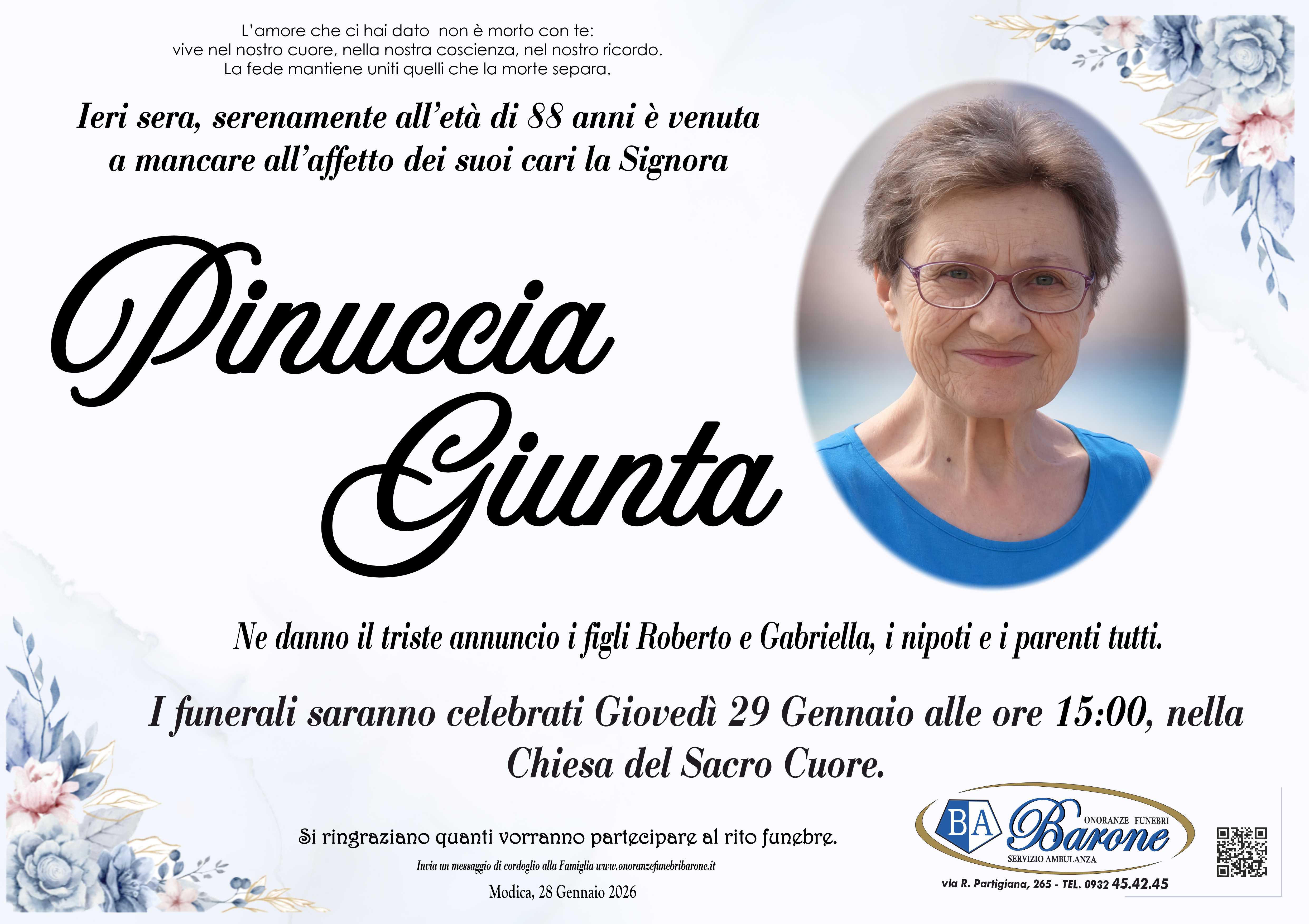 Necrologi: Pinuccia Giunta
