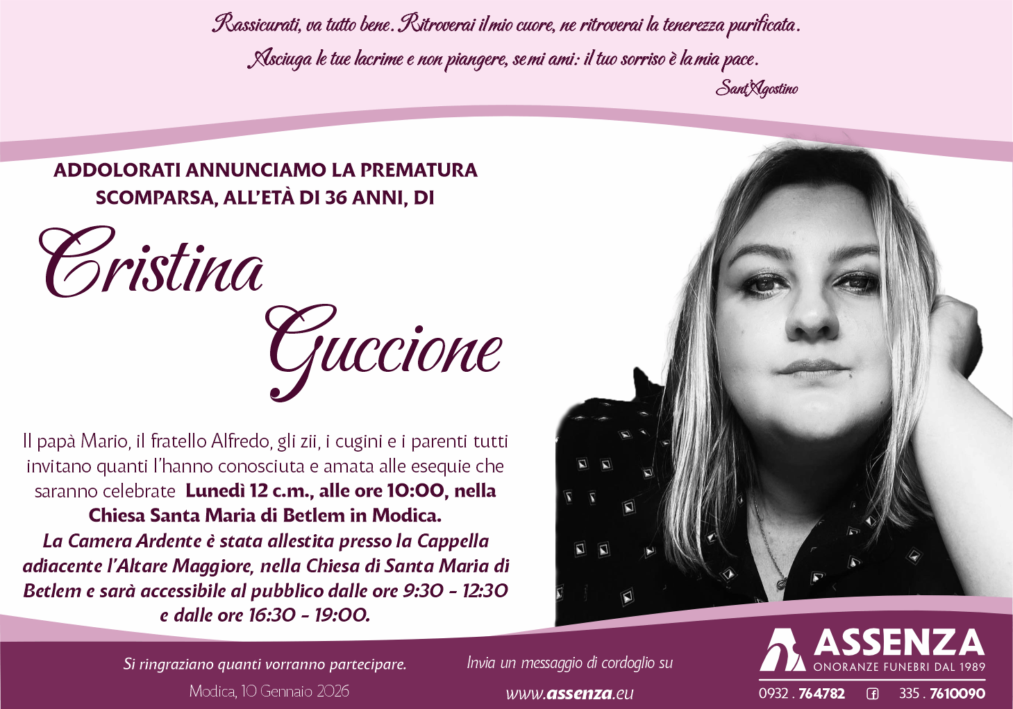 Necrologi: Cristina Guccione