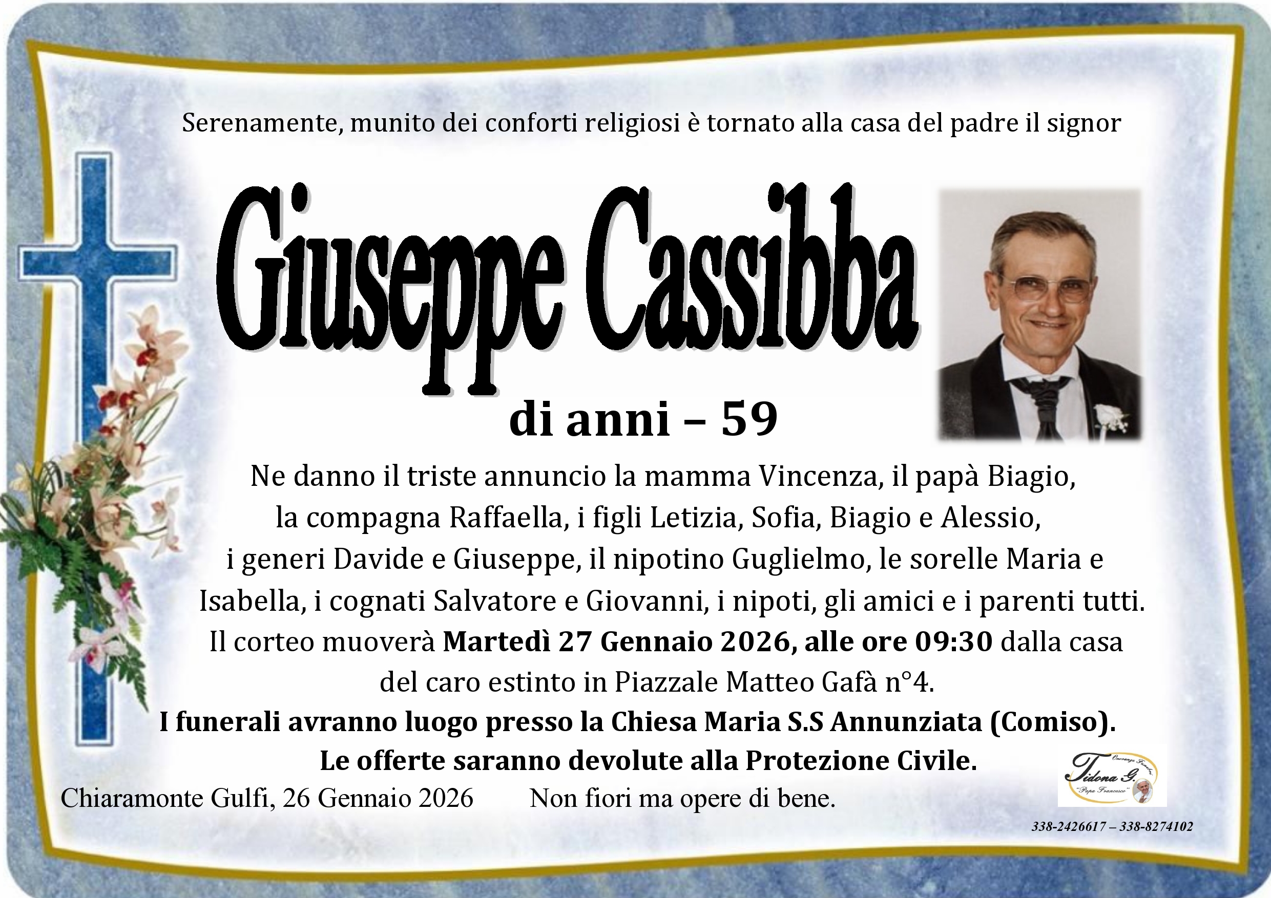 Necrologi: Giuseppe Cassibba