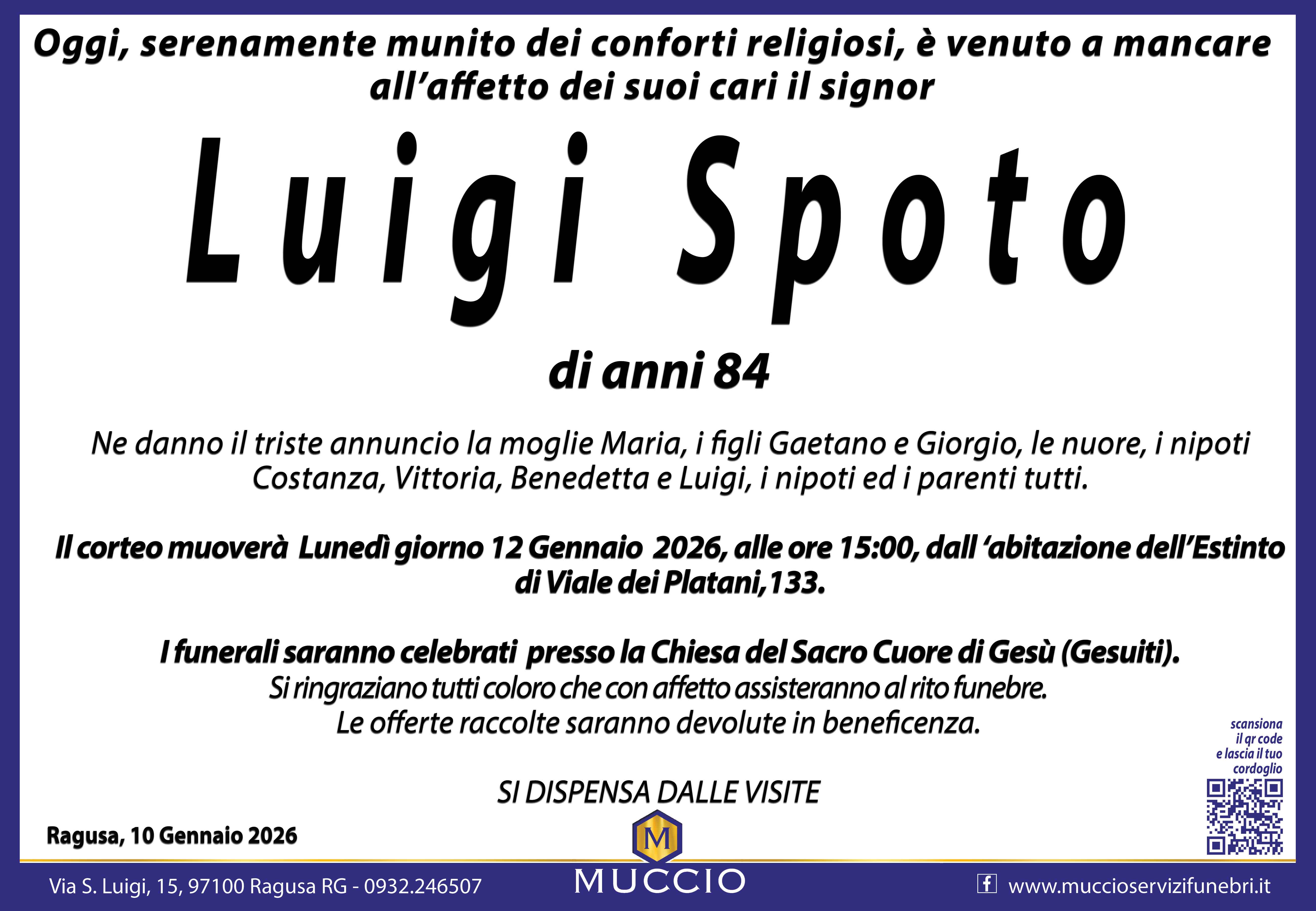 Necrologi: Luigi Spoto