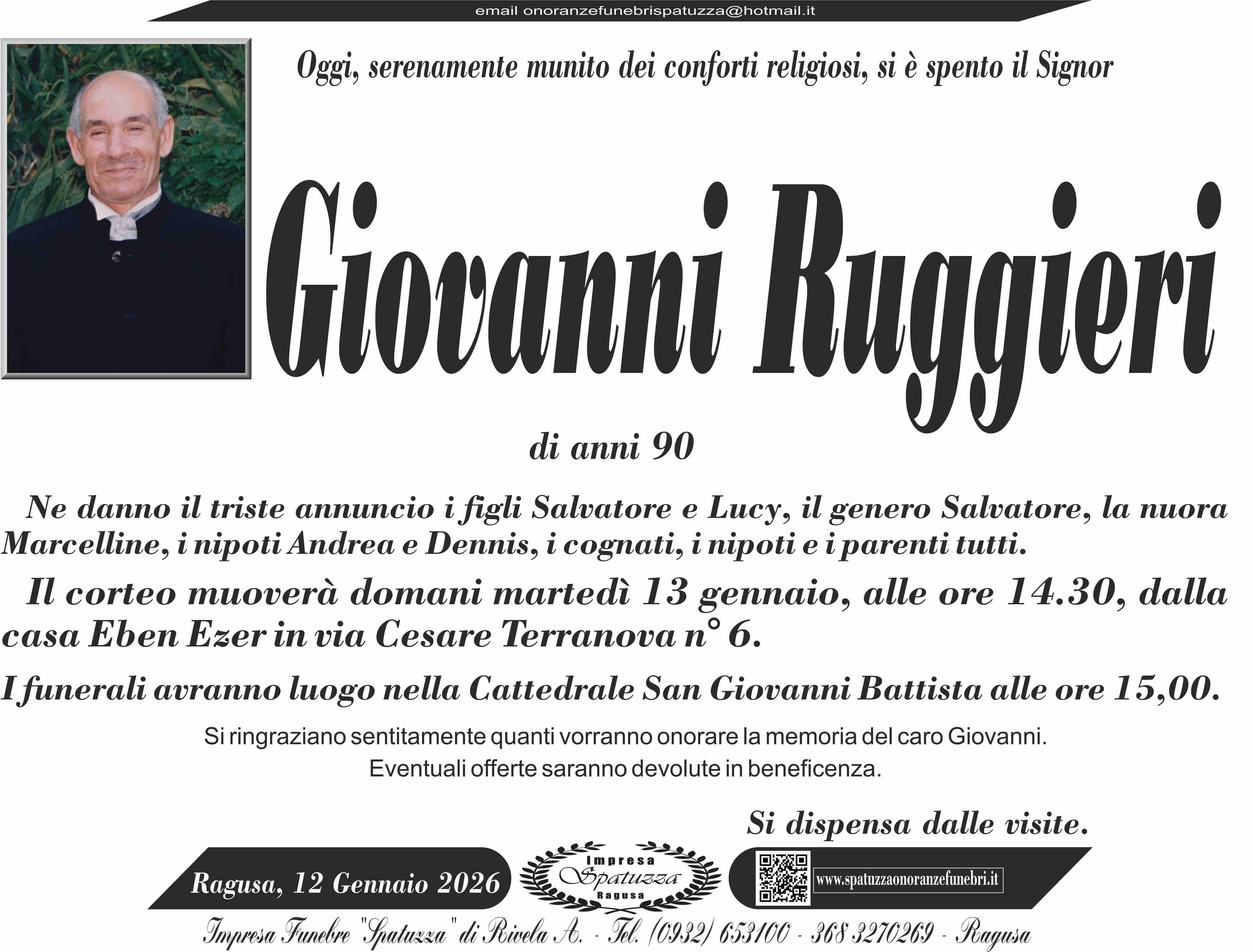 Necrologi: Giovanni Ruggieri