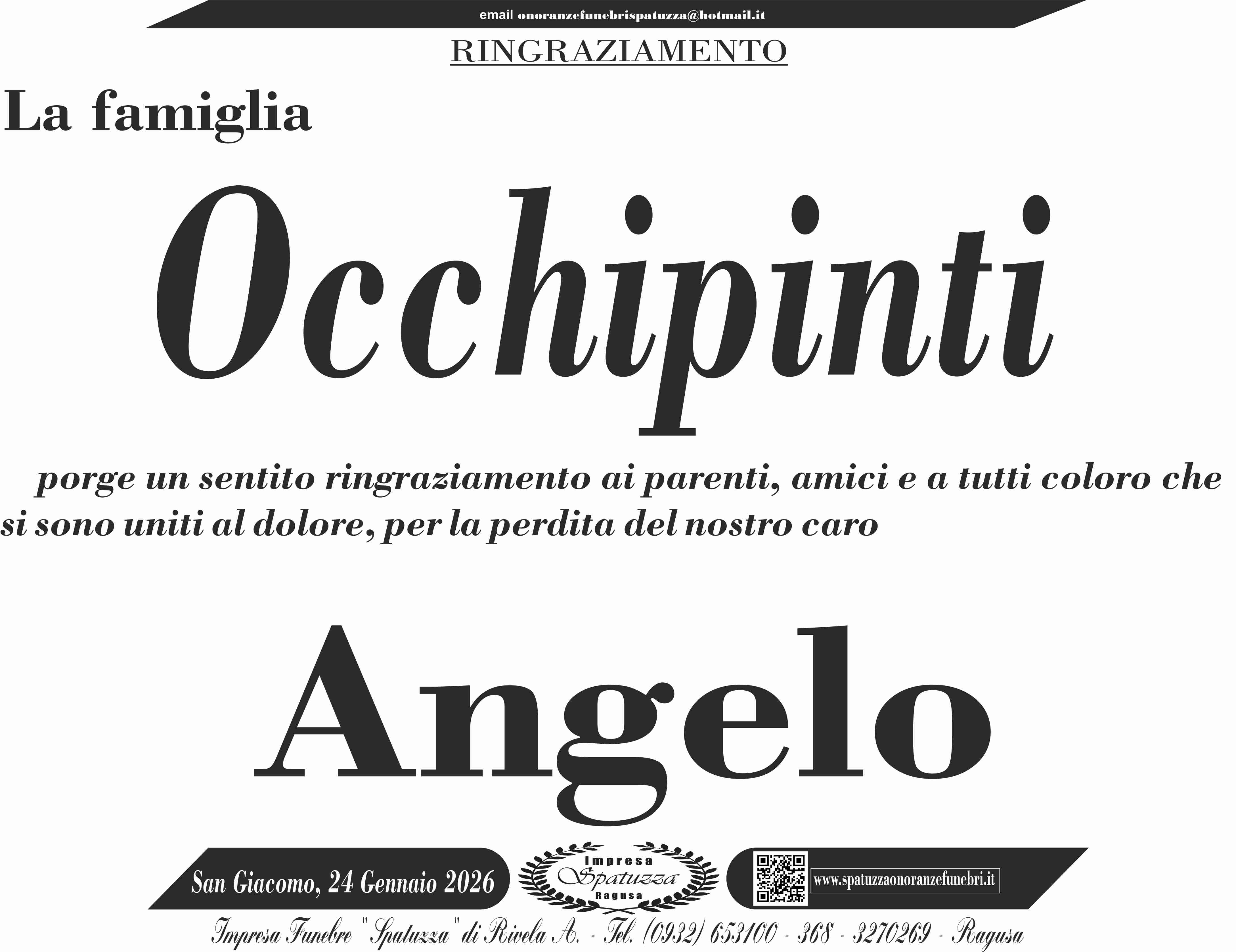 Ringraziamento: famiglia Occhipinti