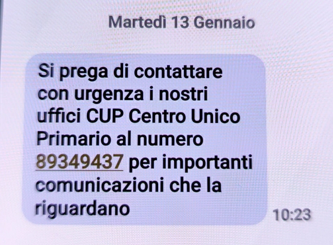 Falso SMS del CUP: allarme truffa anche in provincia di Ragusa, ecco come difendersi