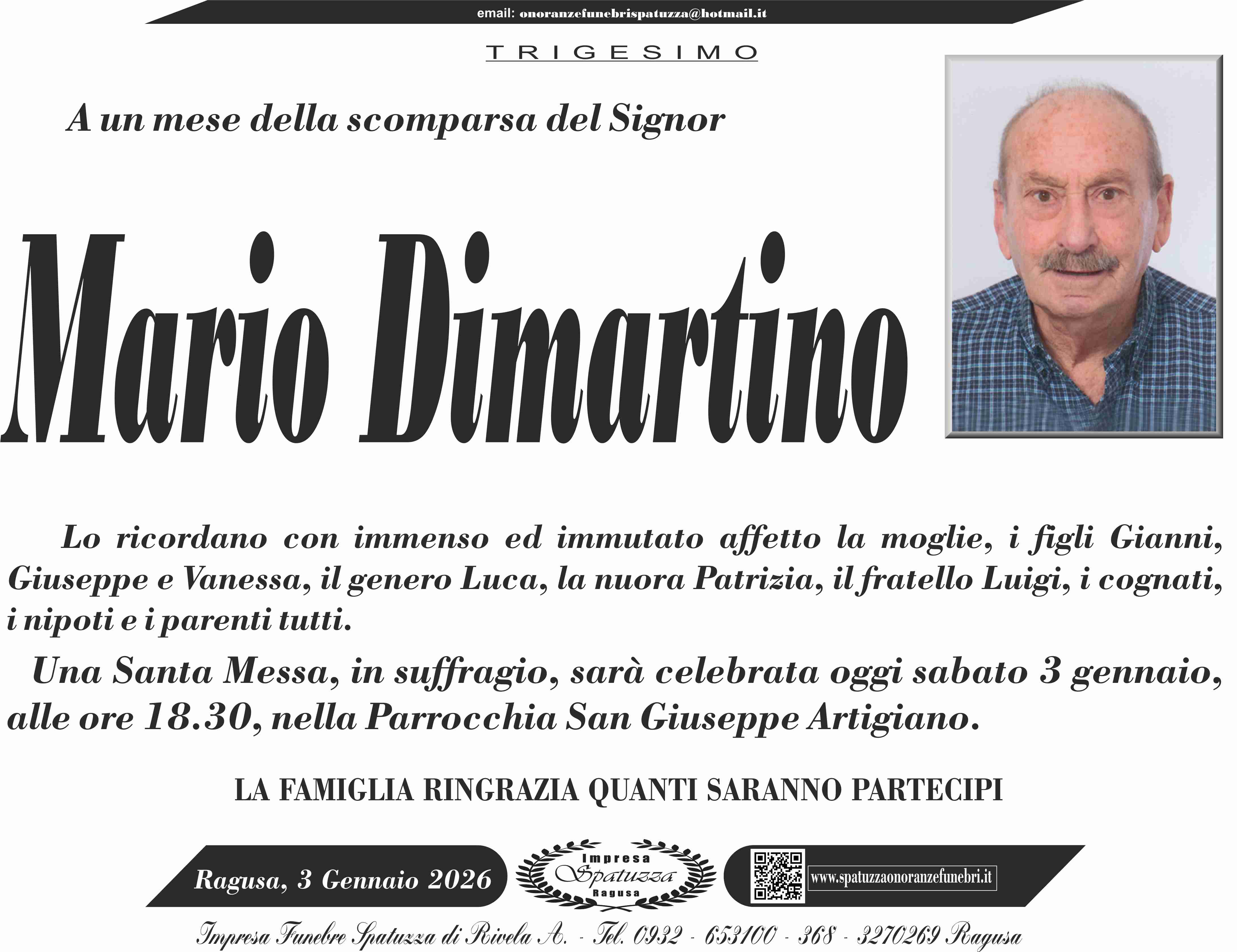 Trigesimo: Mario Dimartino