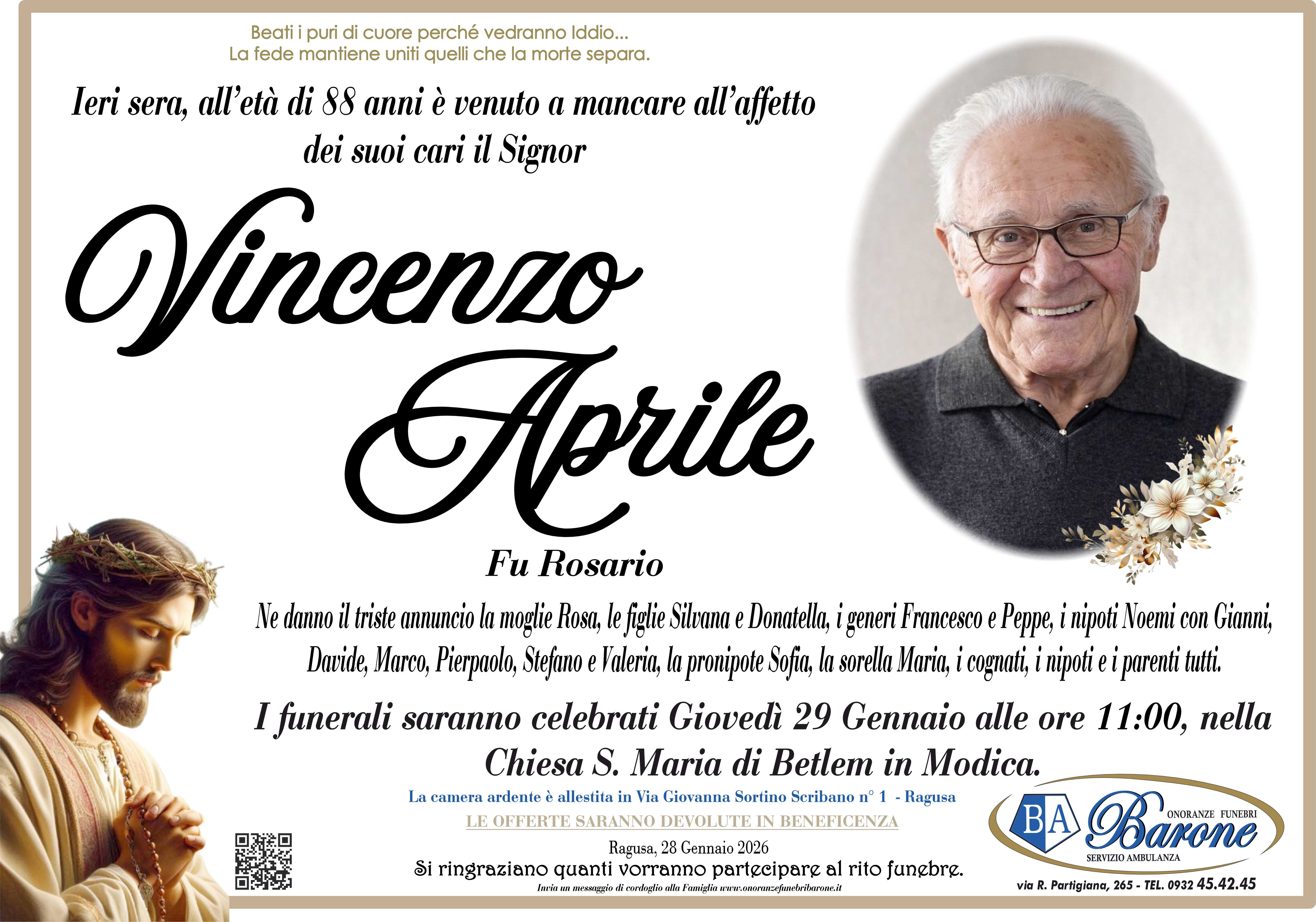 Necrologi: Vincenzo Aprile