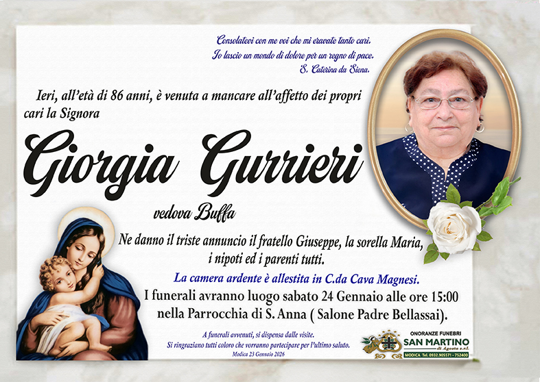Necrologi: Giorgia Gurrieri