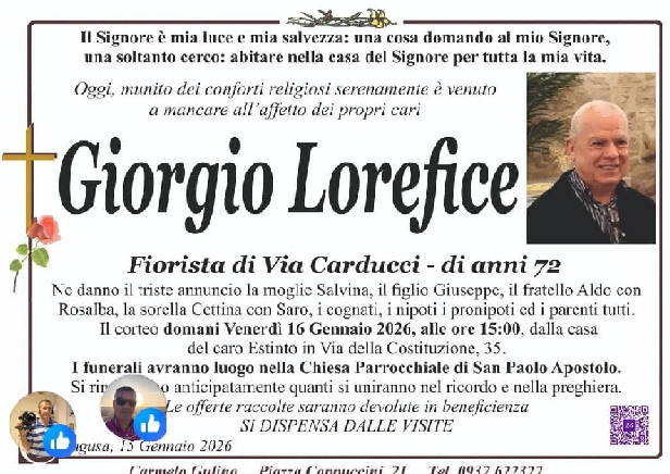 Necrologi: Giorgio Lorefice