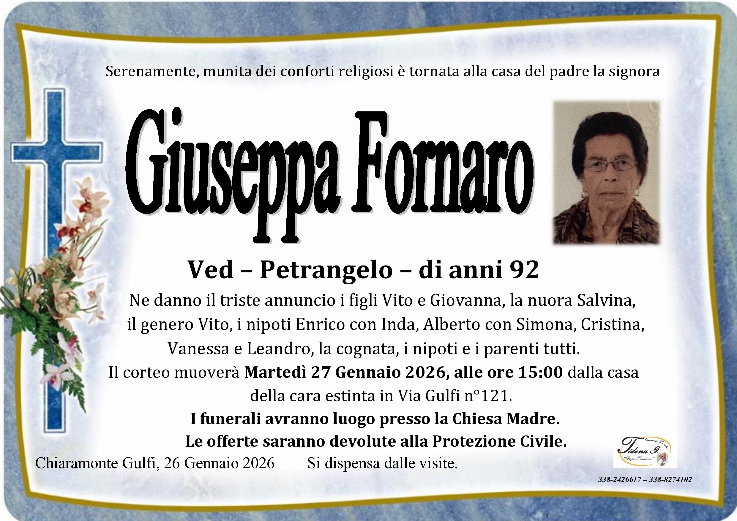 Necrologi: Giuseppa Fornaro